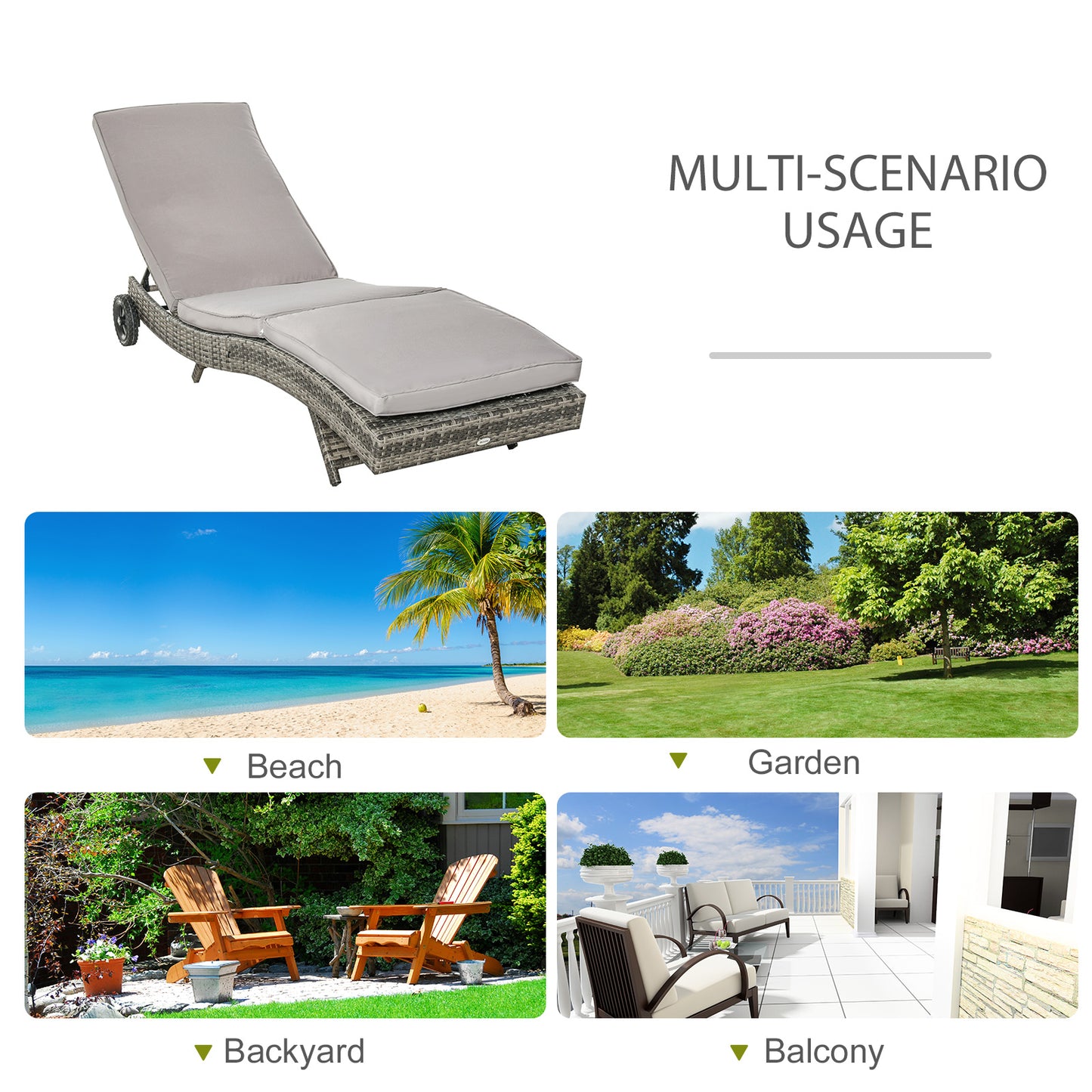 Patio Wicker Chaise Lounge Chair