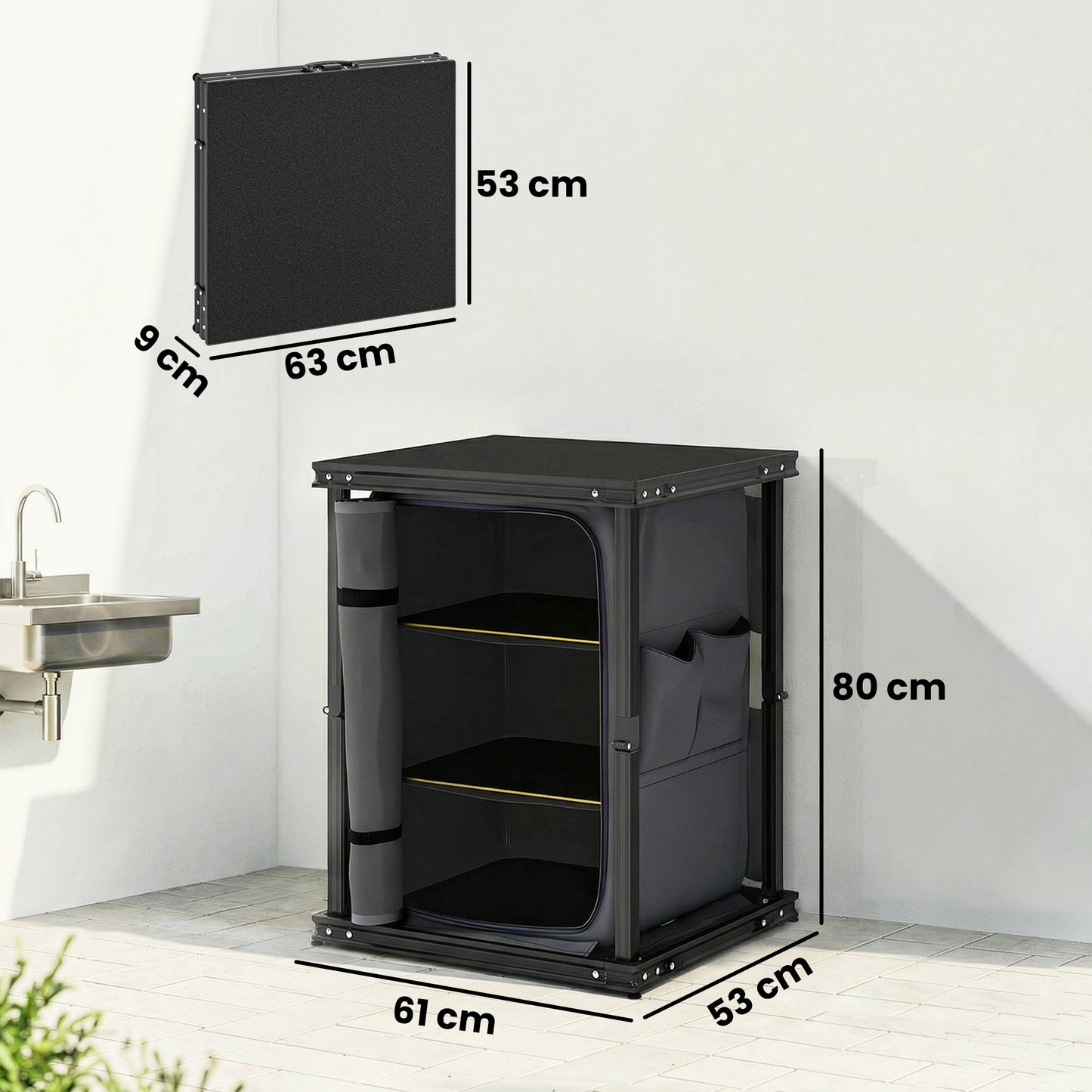 Camping Camping Cupboards, Folding Portable Kitchen Table