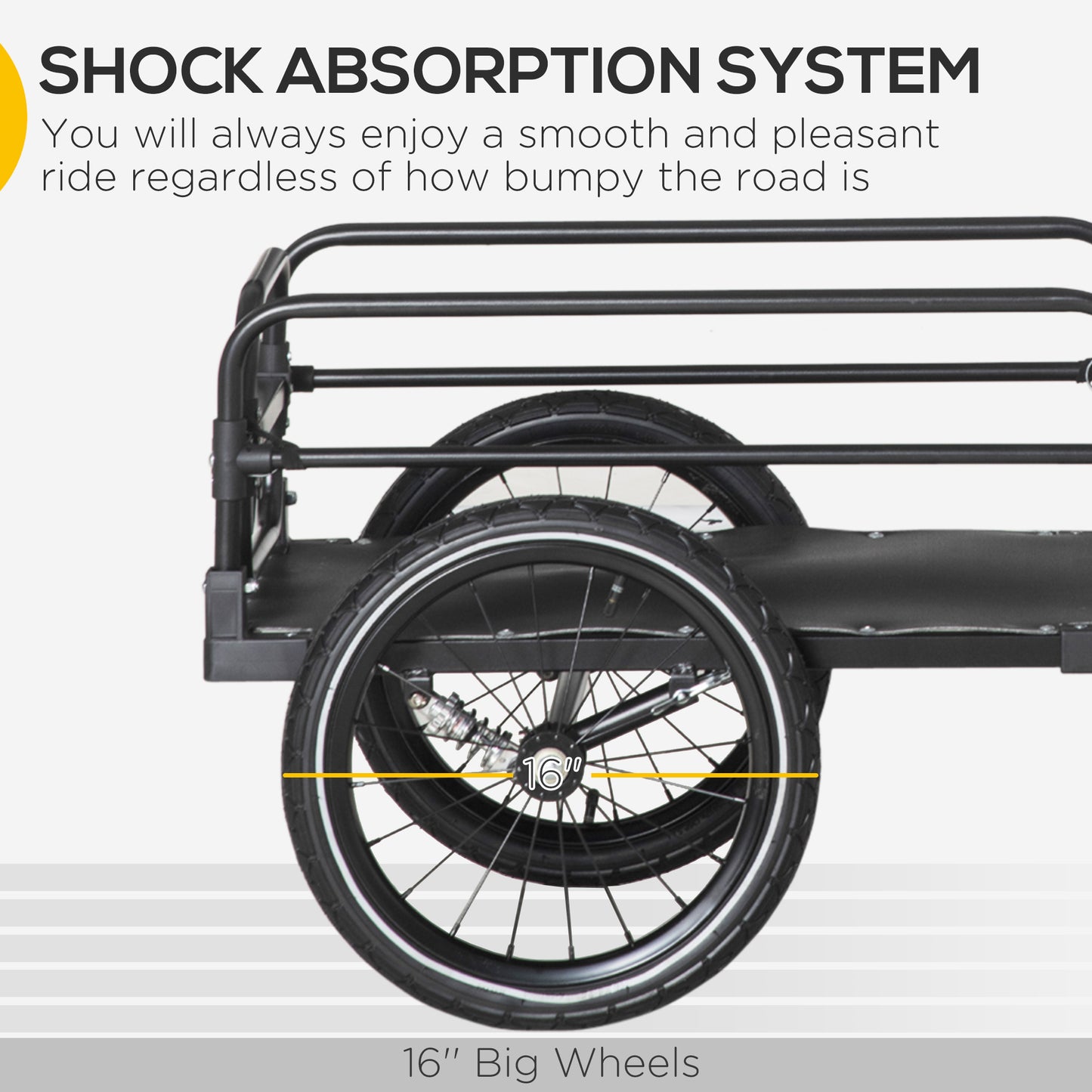 Steel Bike Trailer with Triple Safety
