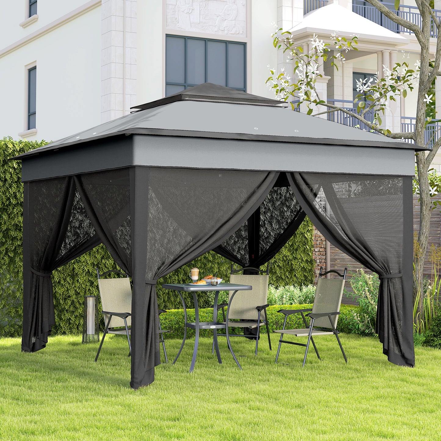 3 x 3(m) Pop Up Gazebo, Height Adjustable Instant Event Shelter