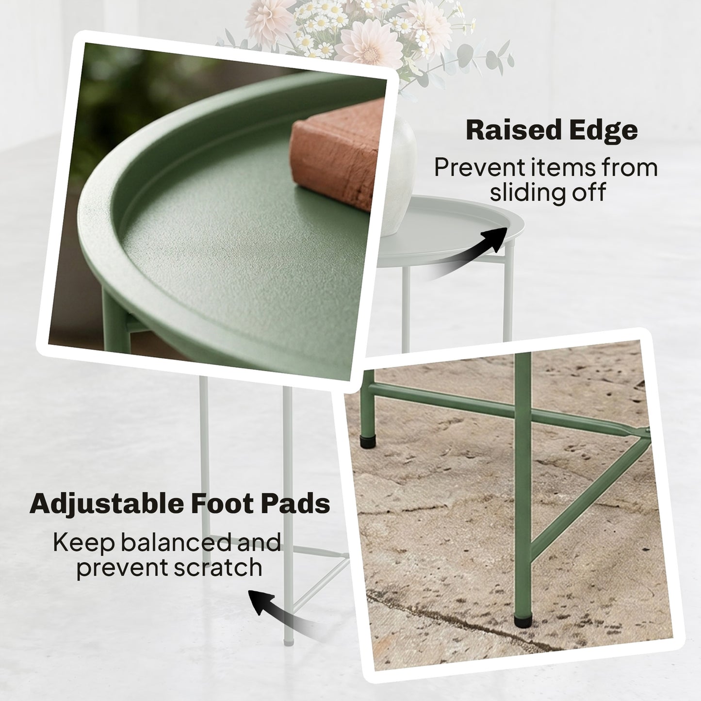 Steel Removable Tray Top Garden Table - Blue