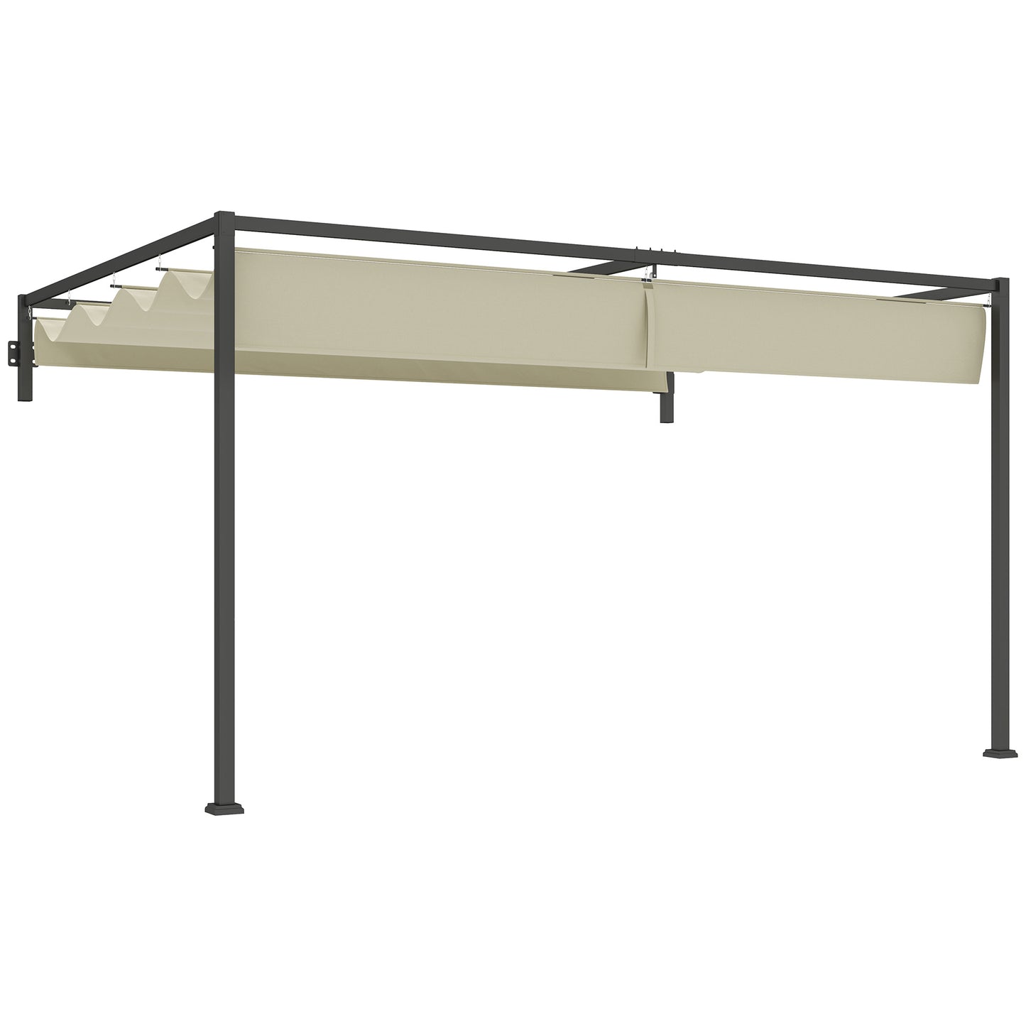 3 x 4m Steel Pergola, with Retractable Canopy