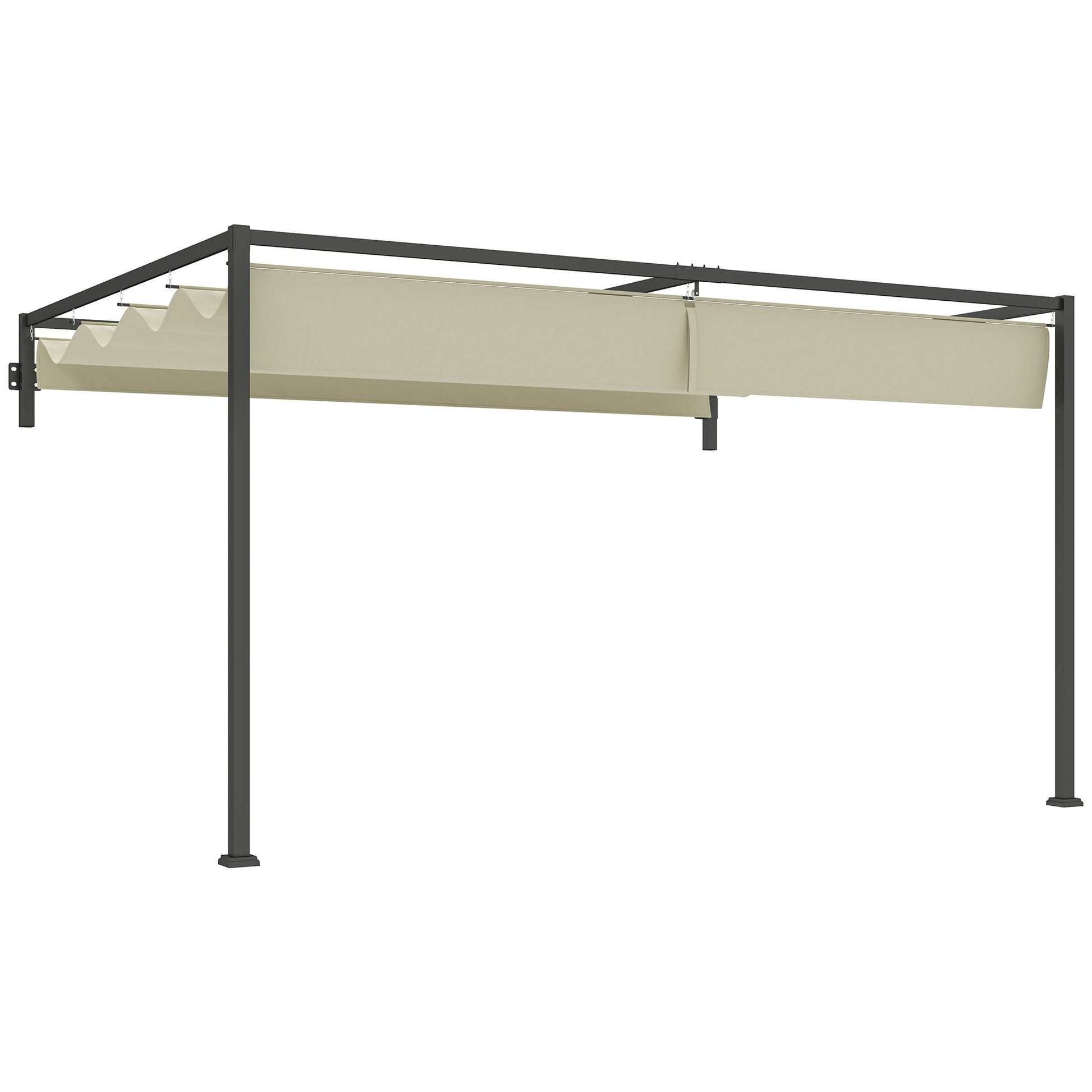 3 x 4m Steel Pergola, with Retractable Canopy