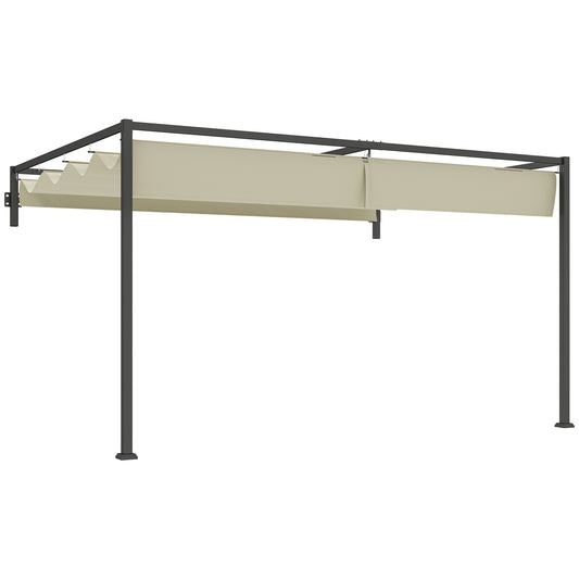 3 x 4m Steel Pergola, with Retractable Canopy
