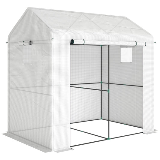 Walk-in Greenhouse, Outdoor Tomato Greenhouse with Roll-up Door