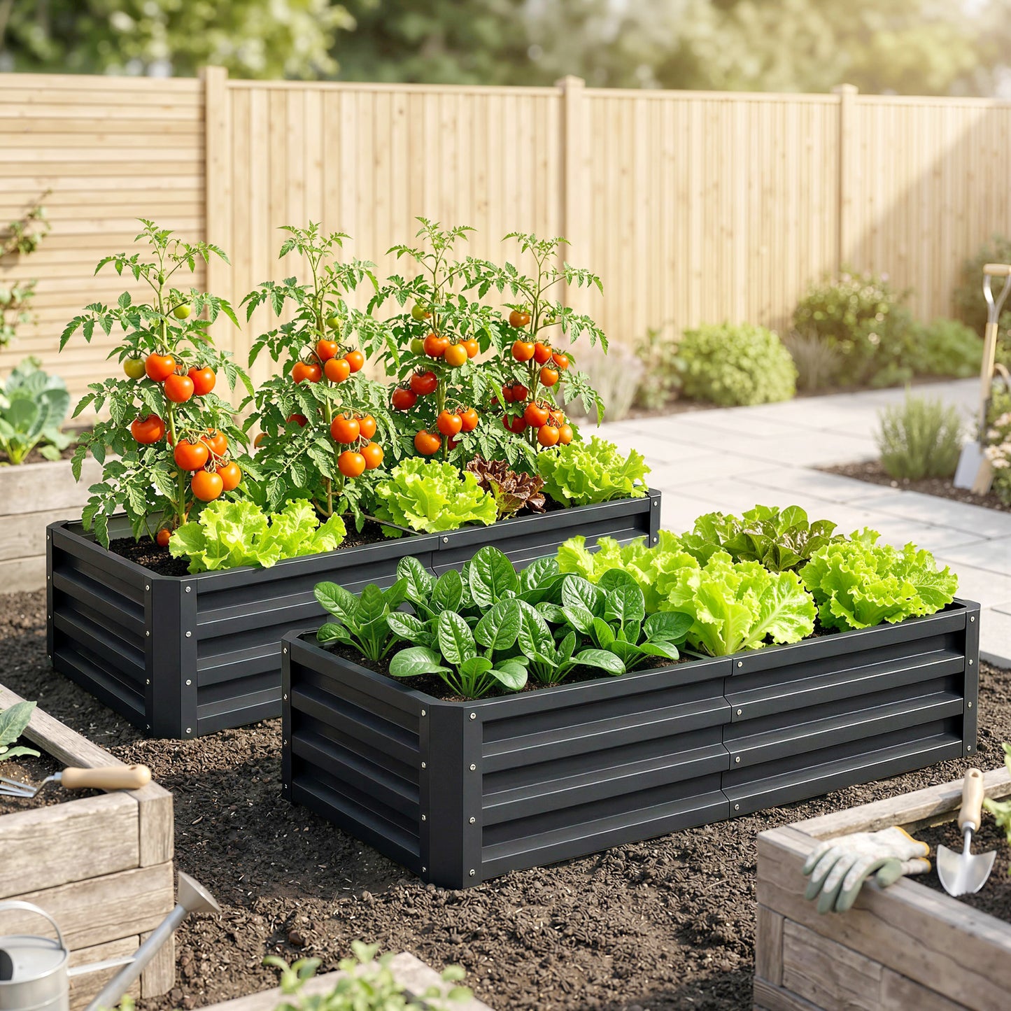 Set of 2 Raised Beds for Garden (1)
