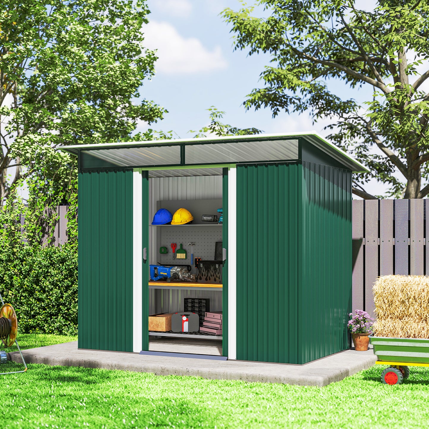 8.5 x 4ft Metal Shed with Lightsky Panels