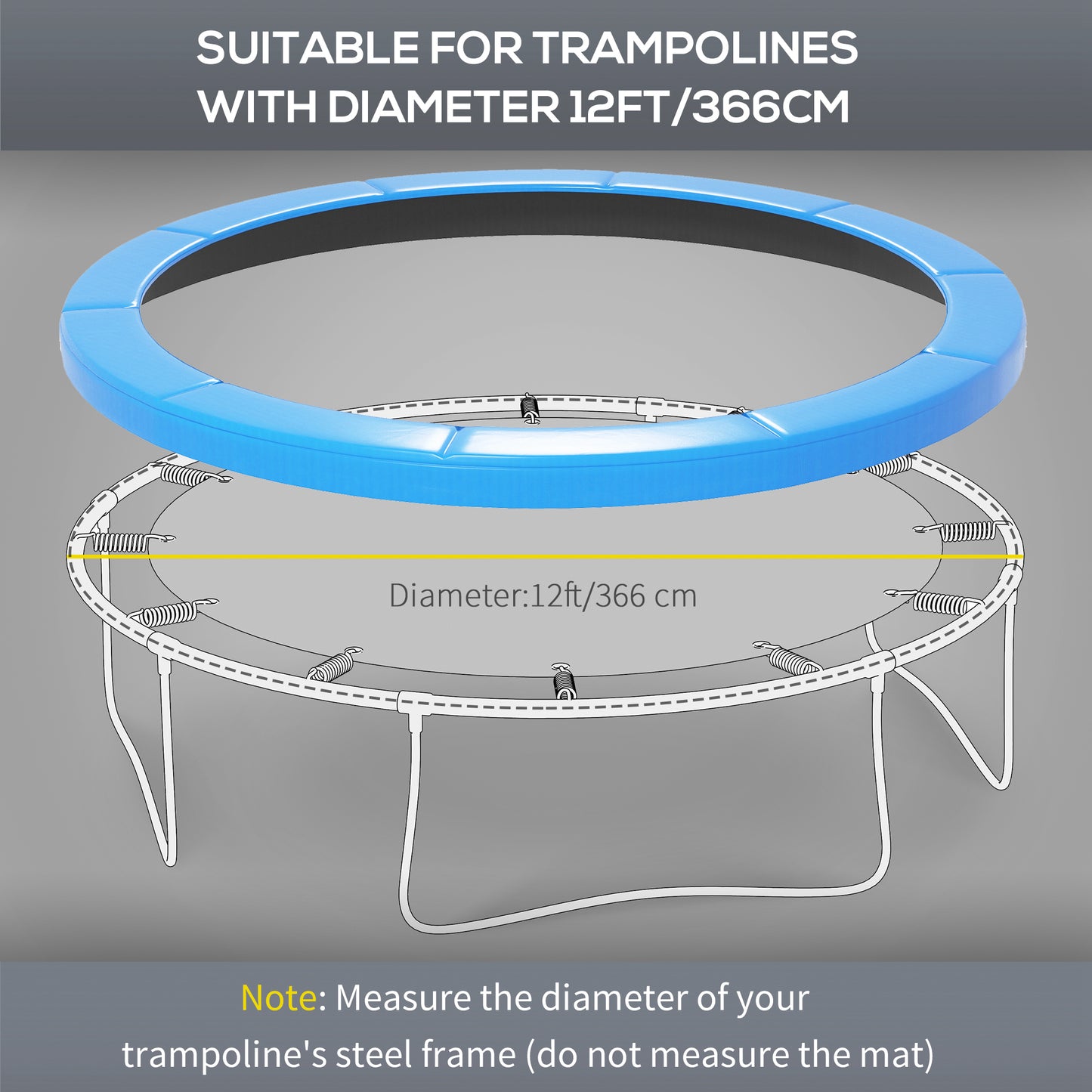 12ft Trampoline Accessories Safety Pad Φ366cm Replacement Surround