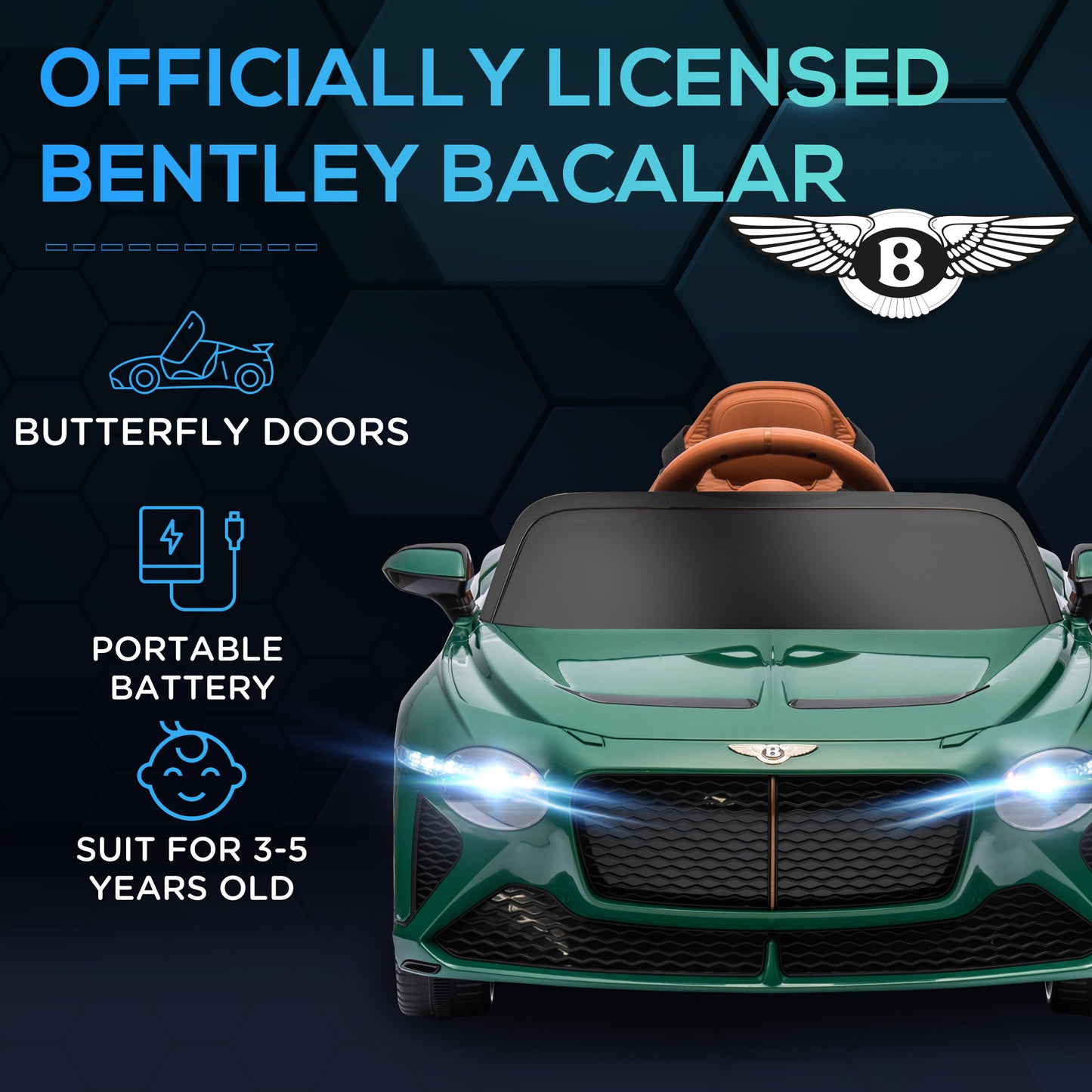 Bentley Bacalar Licensed 12V Kids Electric Car, with Remote Control (1)