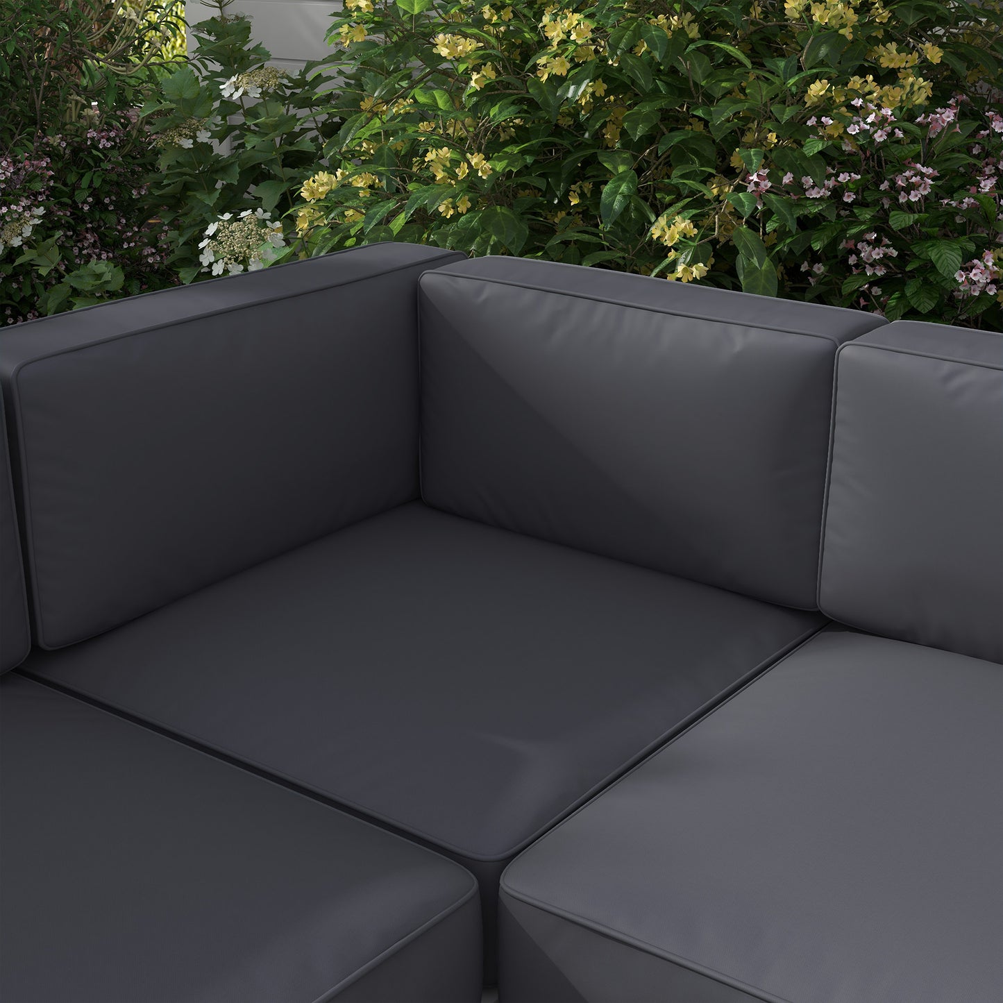 Five-Piece Aluminium Garden Sofa Set, with Glass-Top Table