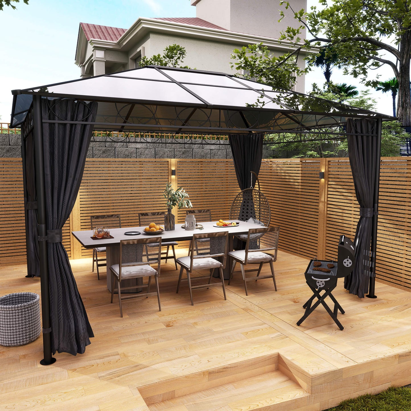 3 x 3(m) Hardtop Gazebo Canopy with Polycarbonate Roof (2)