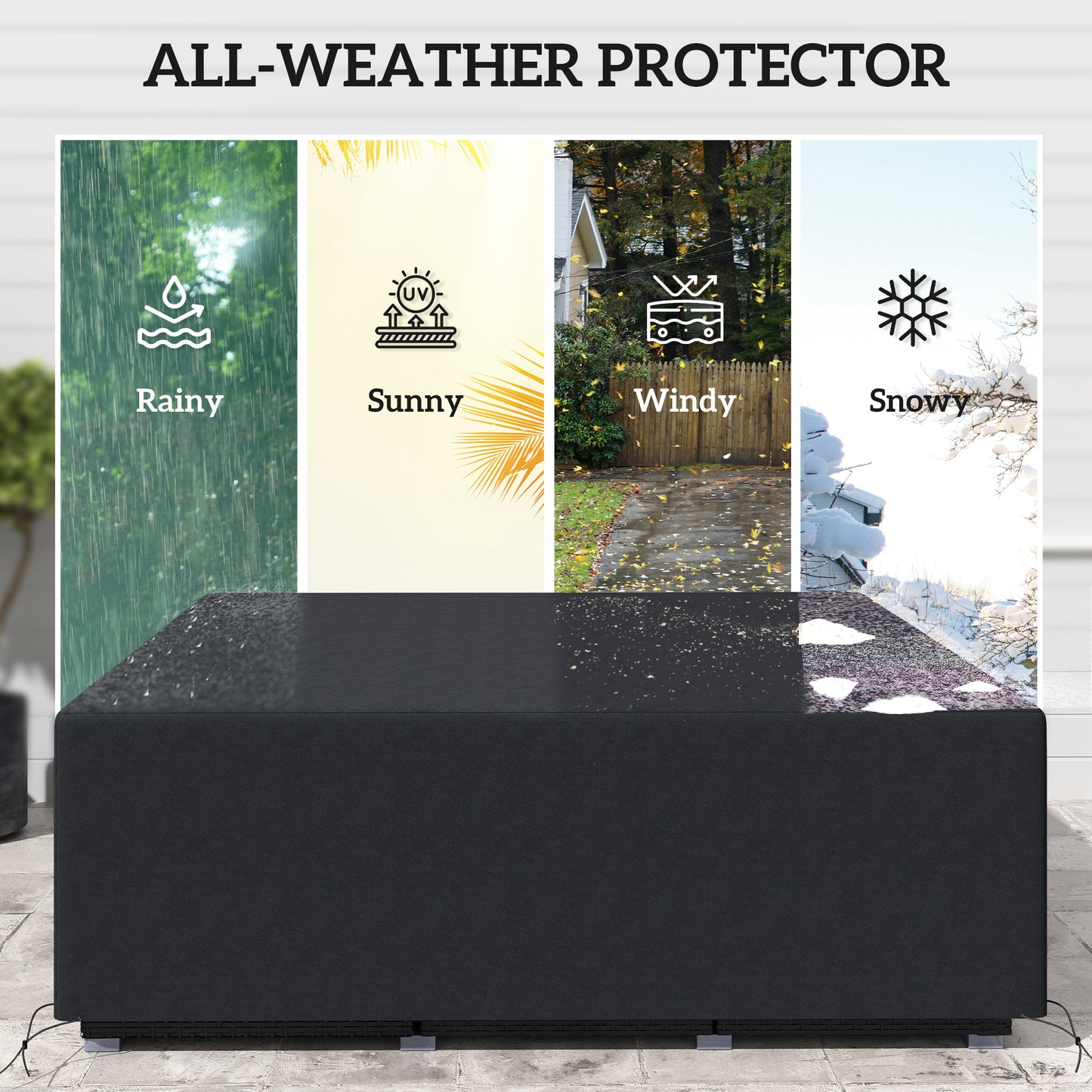 600D Oxford Outdoor Garden Furniture Sofa Set Cover (1)