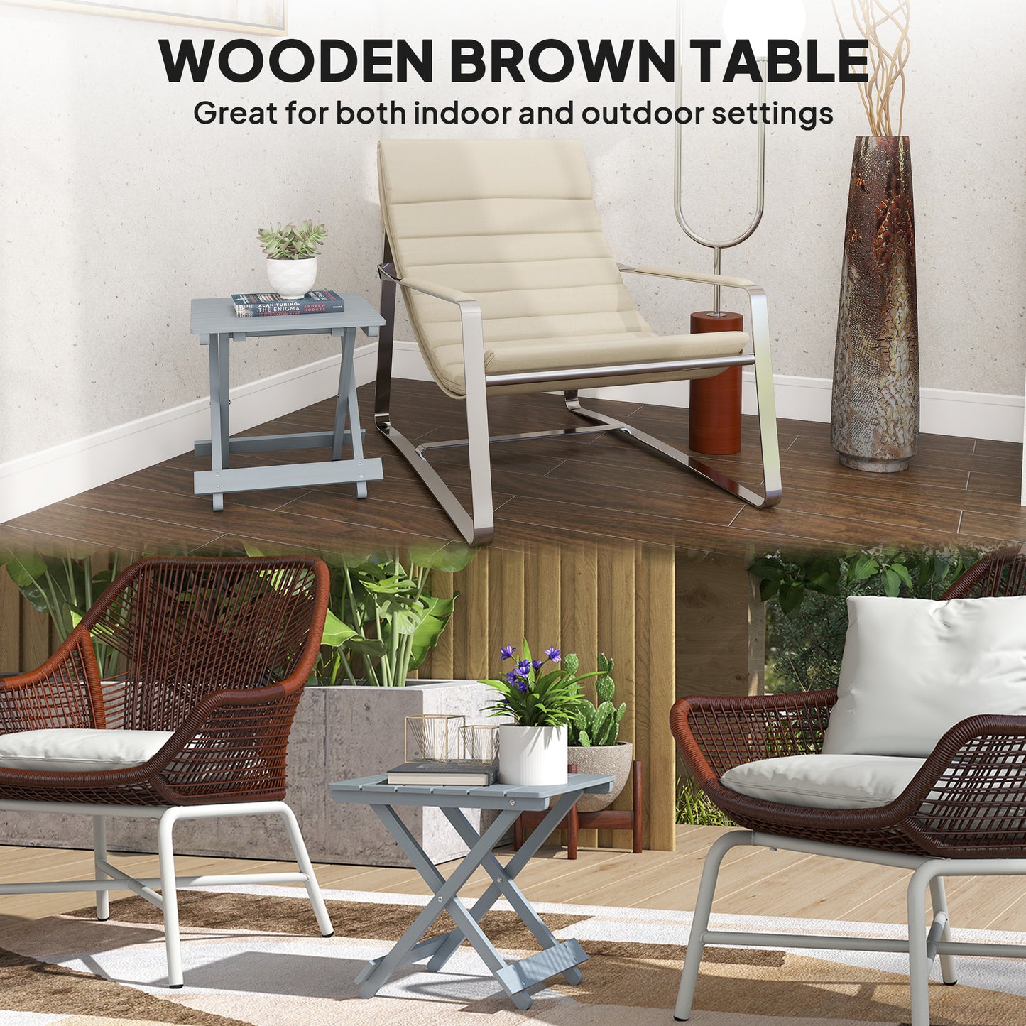Fir Wood Folding Coffee Table