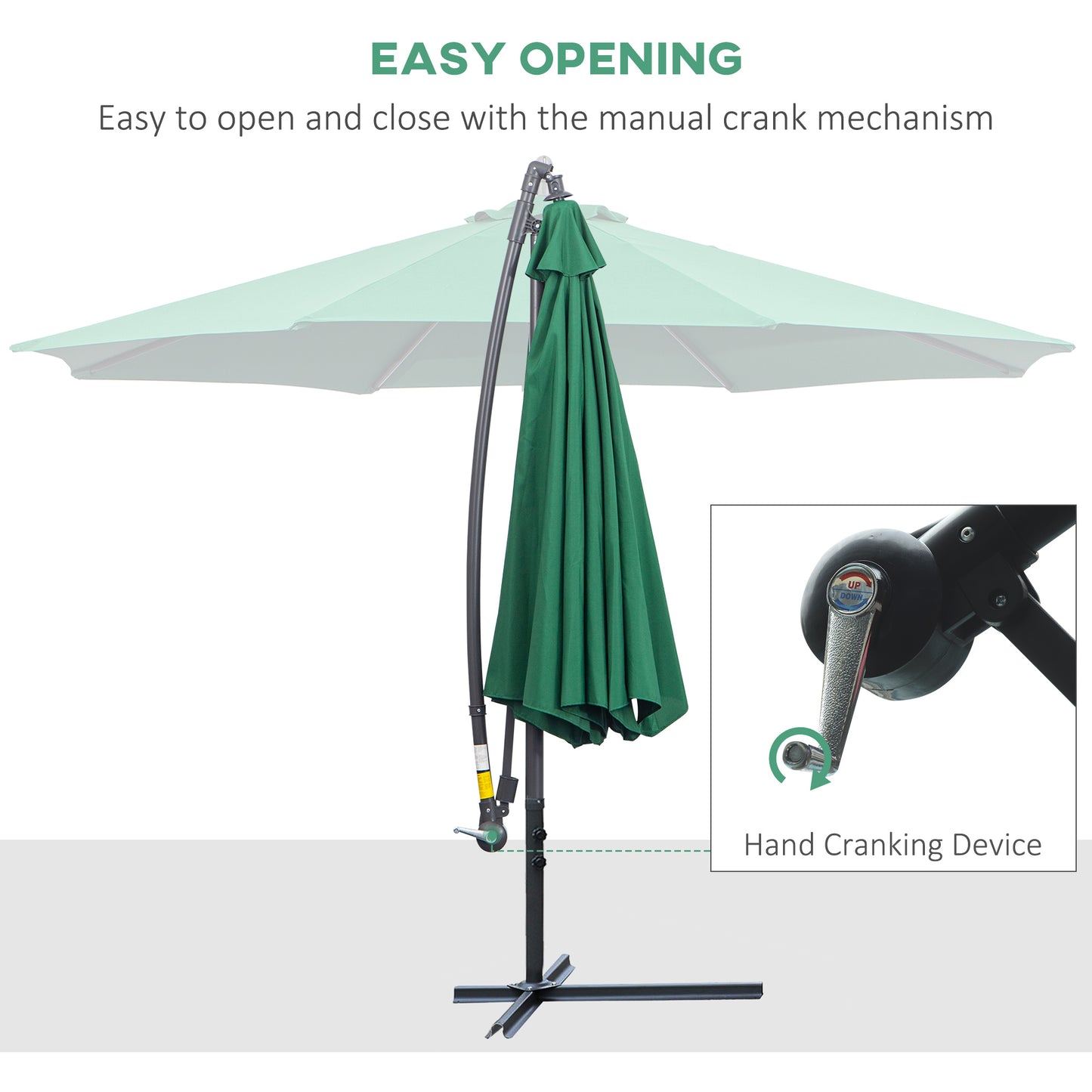 3m Banana Hanging Parasol Umbrella