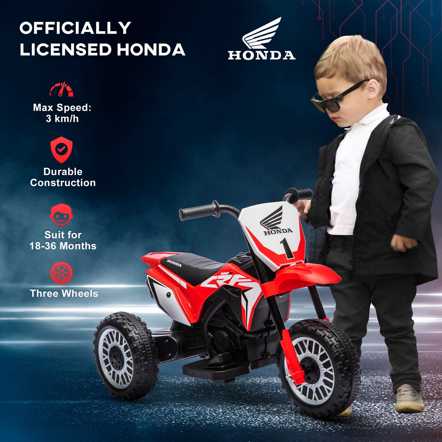 6V Kids Motorbike, Three-Wheel Kids Electric Motorbike with Horn