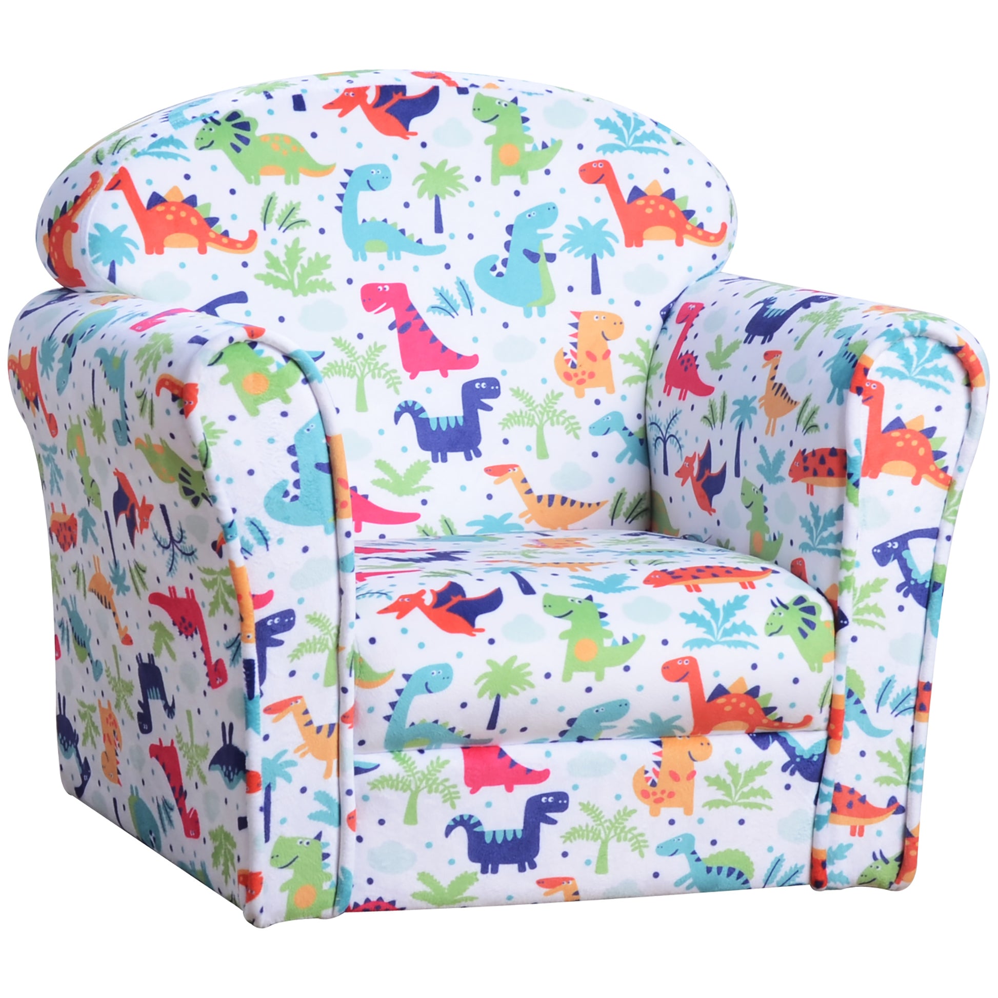 Children's Armchair Flannel Kids Sofa Tub Chair Cartoon Dinosaur