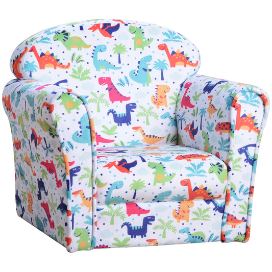 Children's Armchair Flannel Kids Sofa Tub Chair Cartoon Dinosaur
