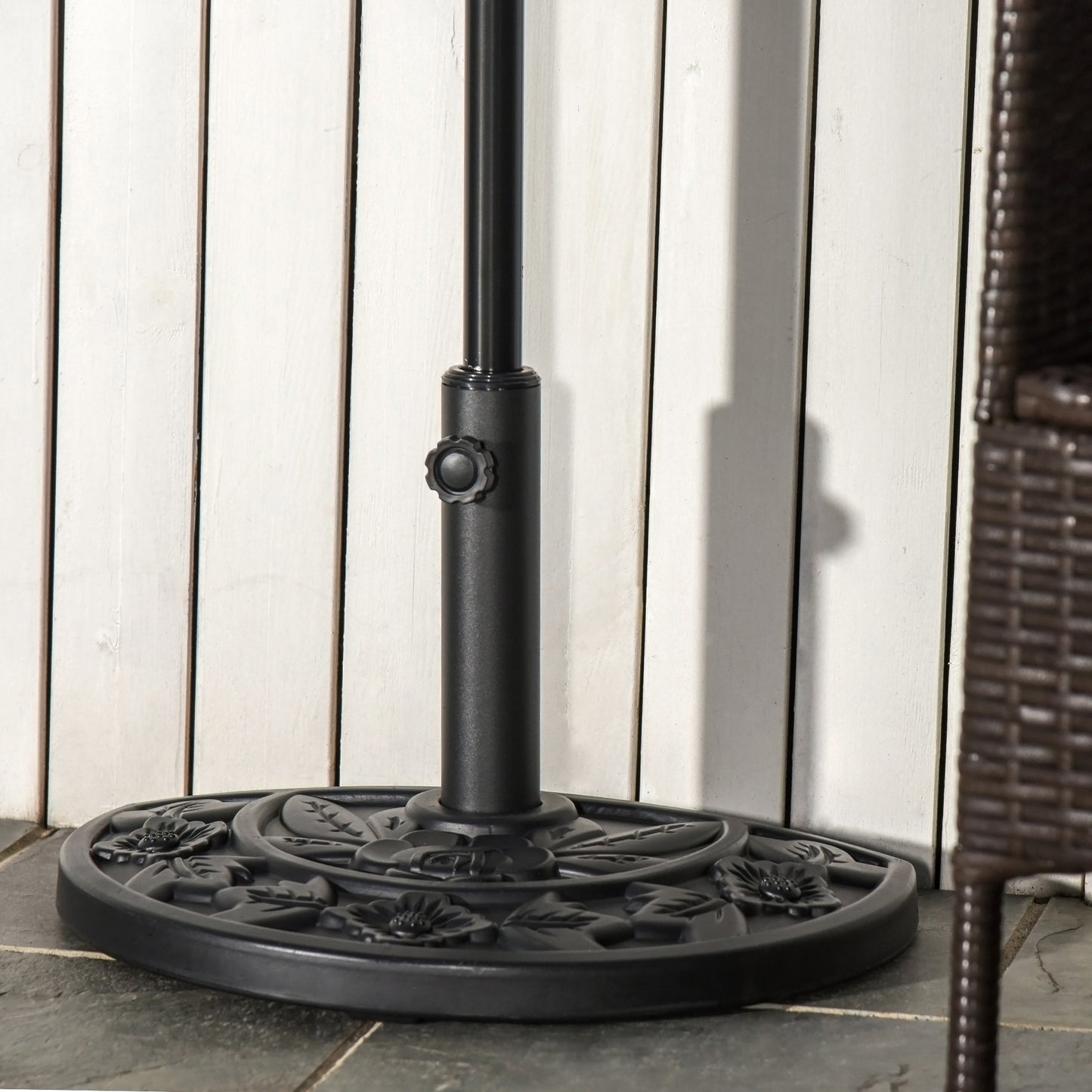 9kg Cement Concrete Half Round Parasol Base Umbrella Stand Garden