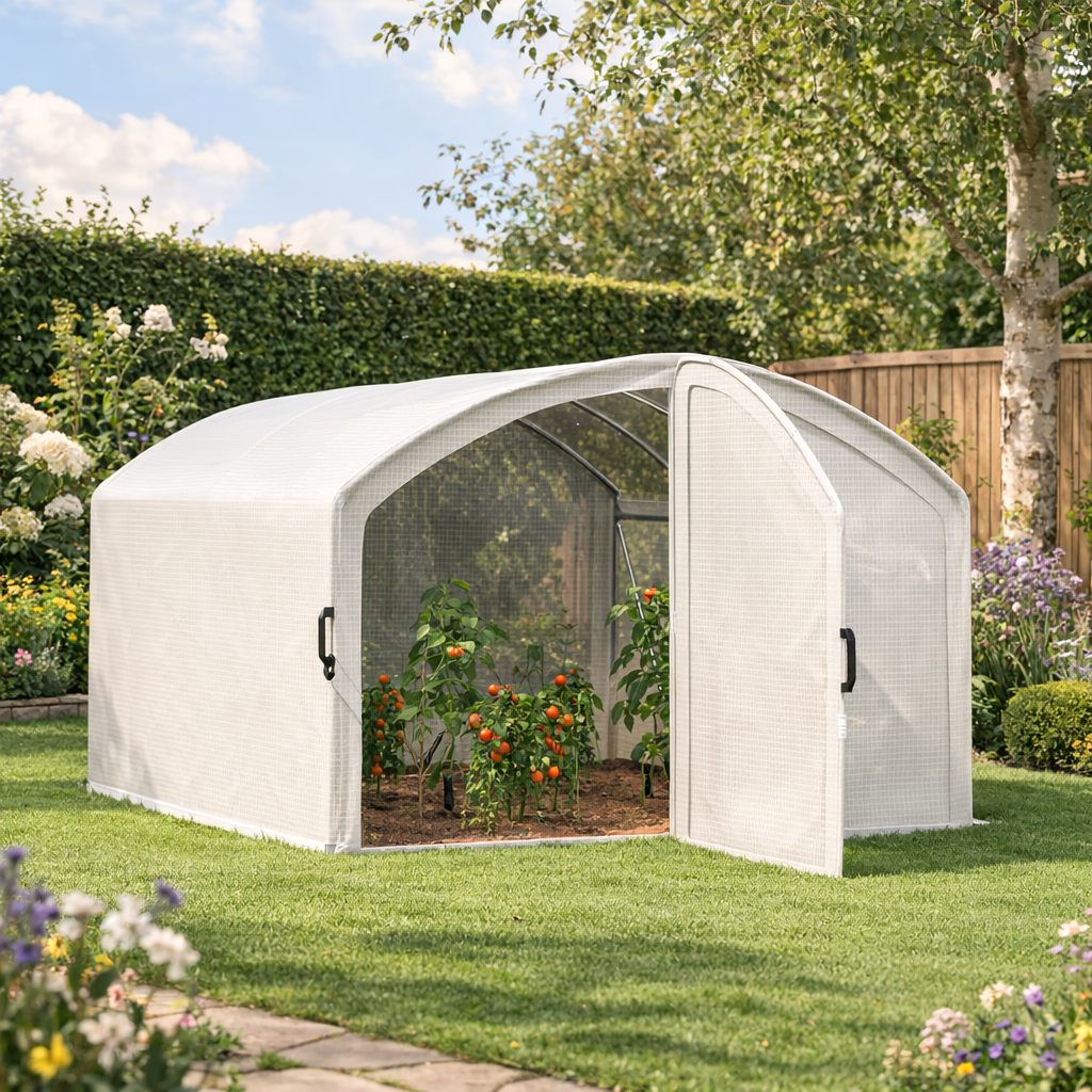 Polytunnel Greenhouse Walk-in Grow House with UV-resistant PE Cover (1)