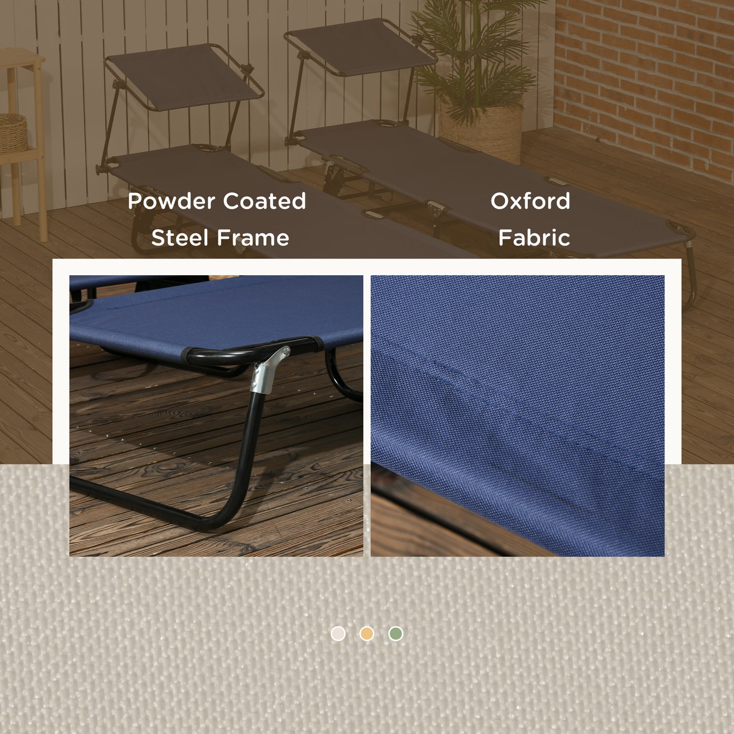 Set of Two Folding Sun Loungers