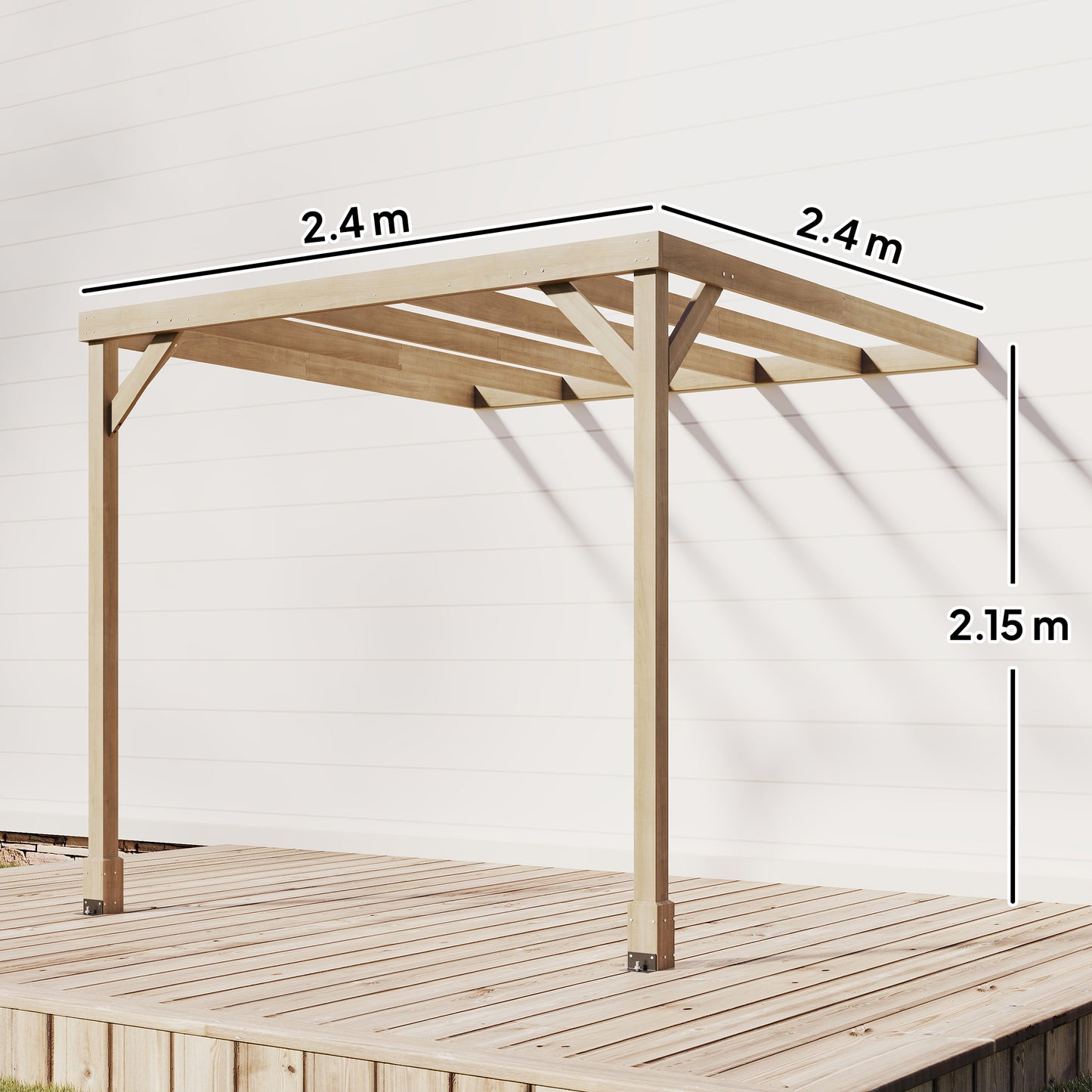 Lean-To Wooden Pergola Kit (1)