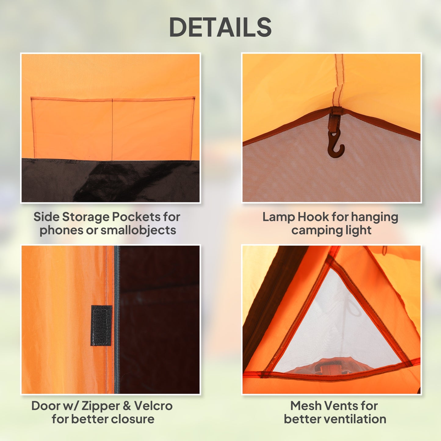 2-3 Man Tunnel Tents w/ Vestibule Camping Tent Porch Air Vents
