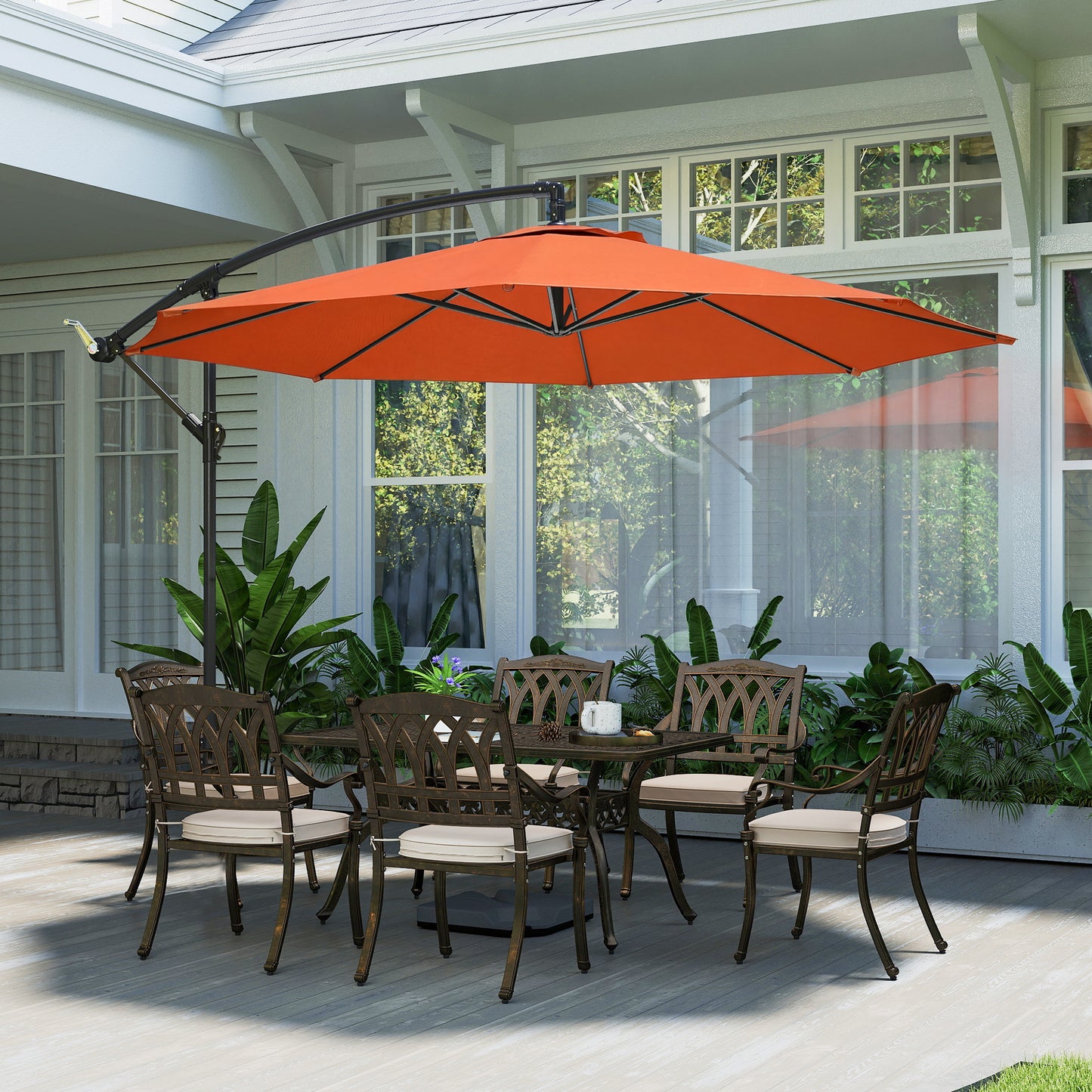 3 m Overhanging Cantilever Parasol, with Cross Base