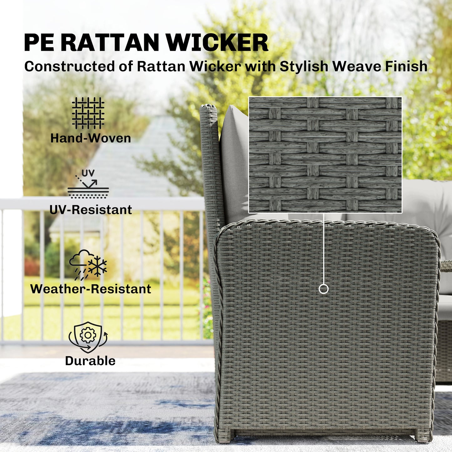 6 Pieces Outdoor PE Rattan Garden Furniture (1)