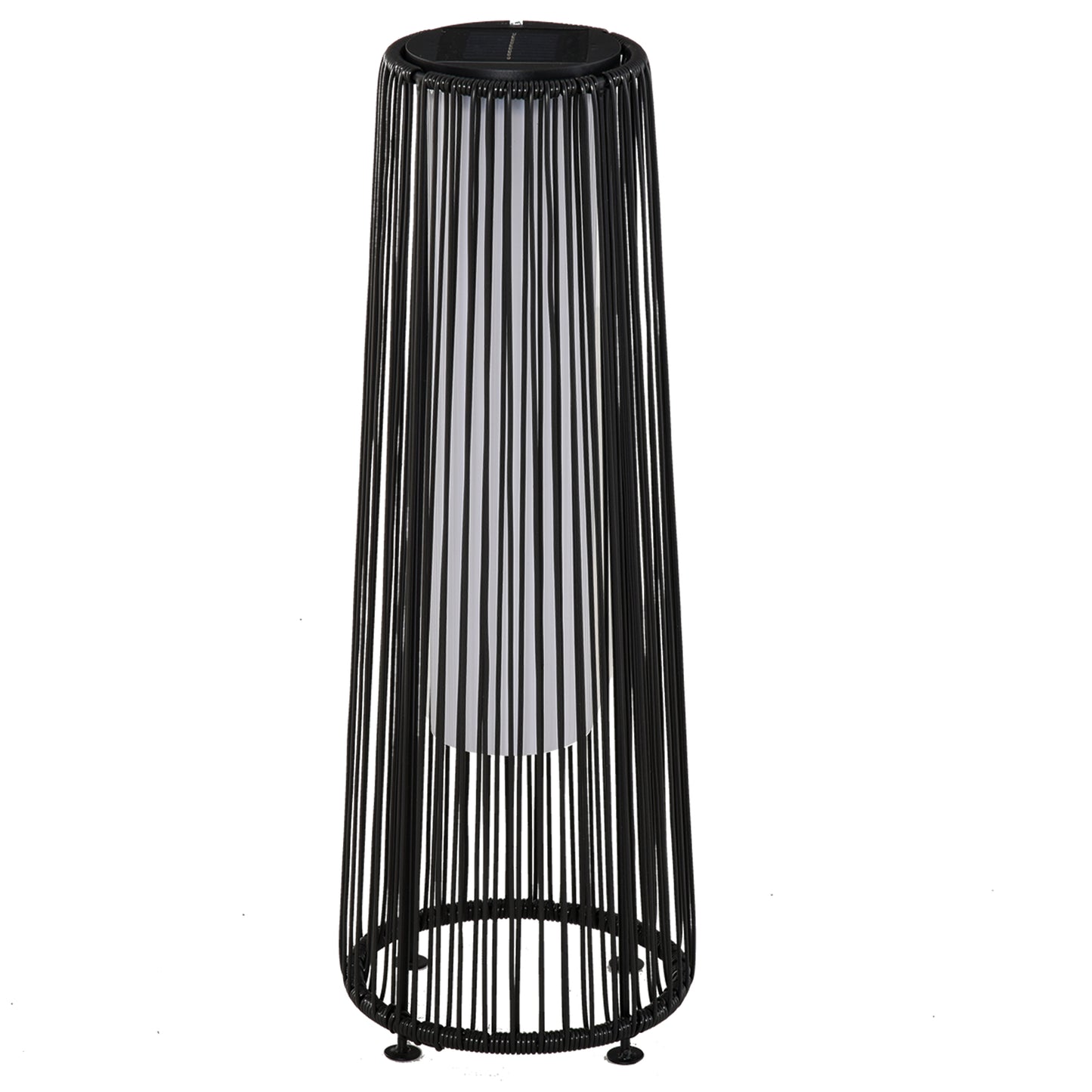 Patio Garden Solar Powered Lights Woven Resin Wicker Lantern Auto