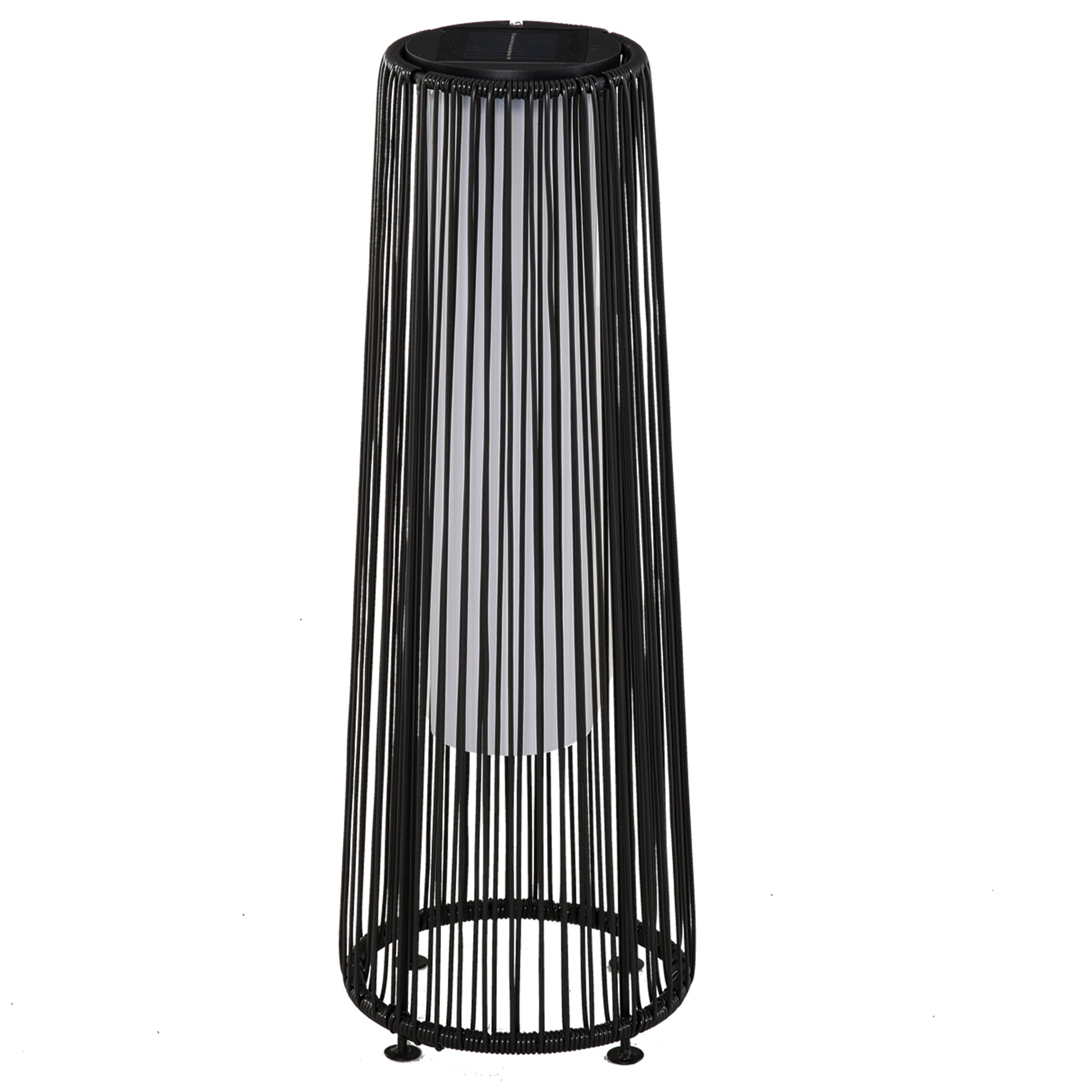 Patio Garden Solar Powered Lights Woven Resin Wicker Lantern Auto