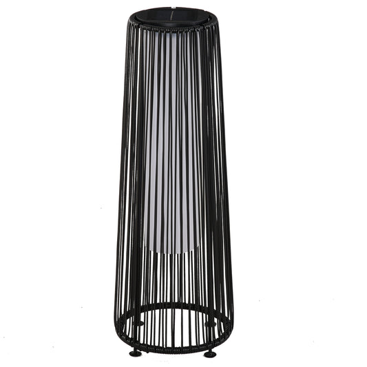 Patio Garden Solar Powered Lights Woven Resin Wicker Lantern Auto