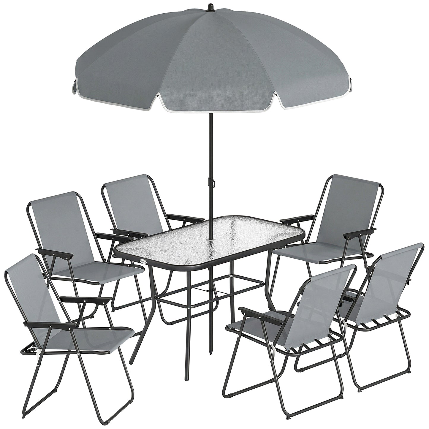 8 Piece Garden Dining Set with Umbrella