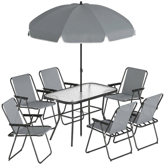 8 Piece Garden Dining Set with Umbrella