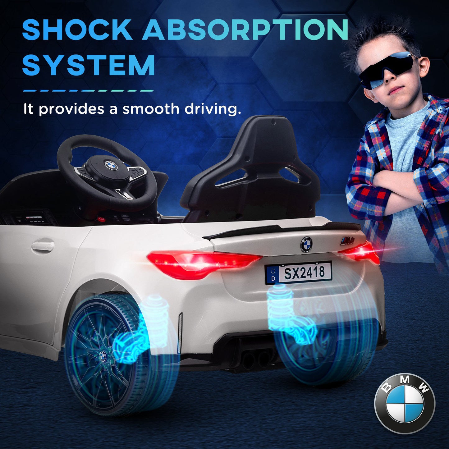 12V BMW Licensed Kids Car, with Easy Transport, Remote Control
