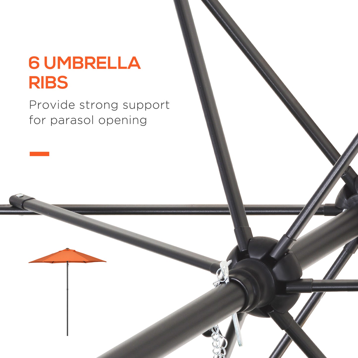 2m Garden Parasol Umbrella