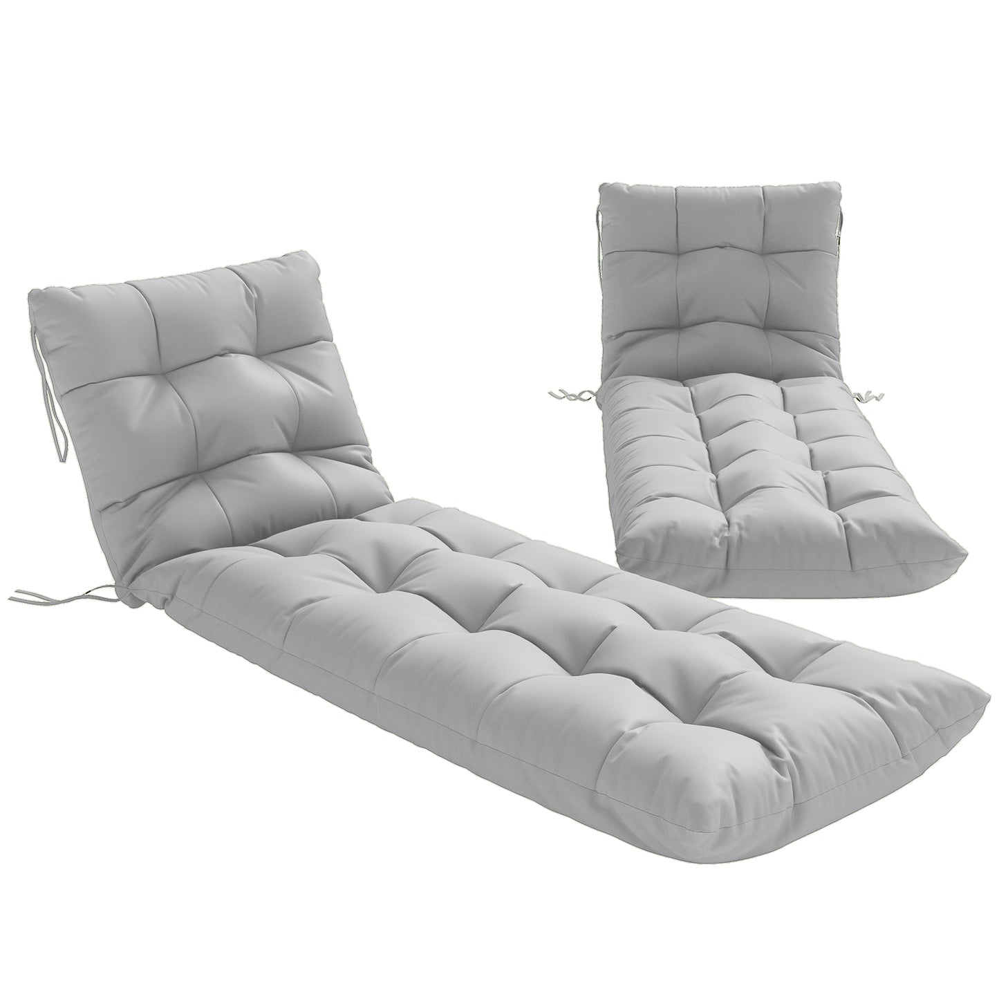 Sun Lounger Cushions Only, Garden Lounge Chair Cushions Set of 2