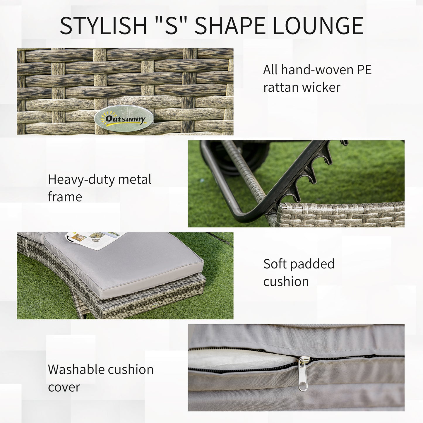 Patio Wicker Chaise Lounge Chair