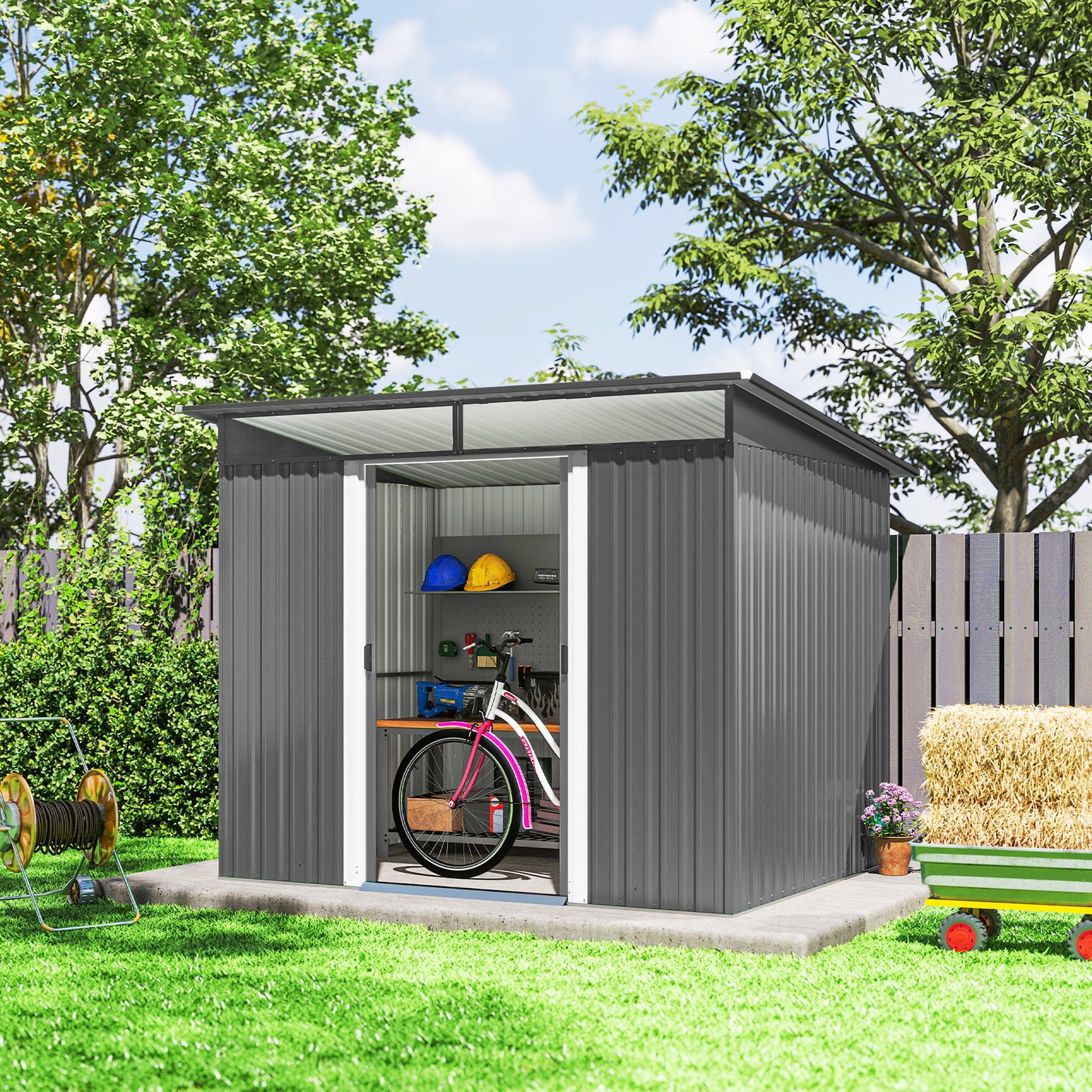 9ft x 6.5ft Garden Storage Shed with Top Window