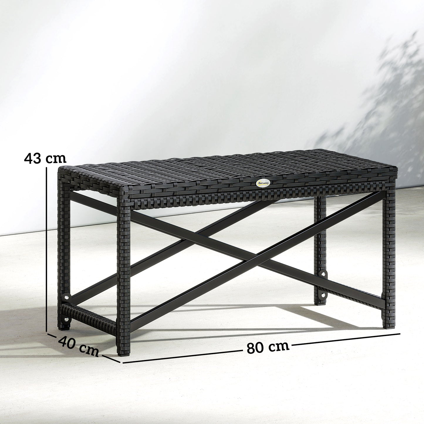 Outdoor Coffee Table Side Table with X-Shape Frame for Patio, Balcony