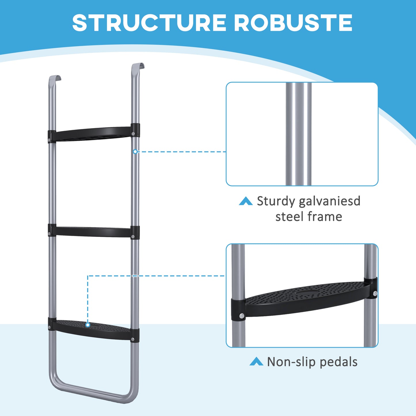 Galvanised Steel Trampoline Ladder (1)