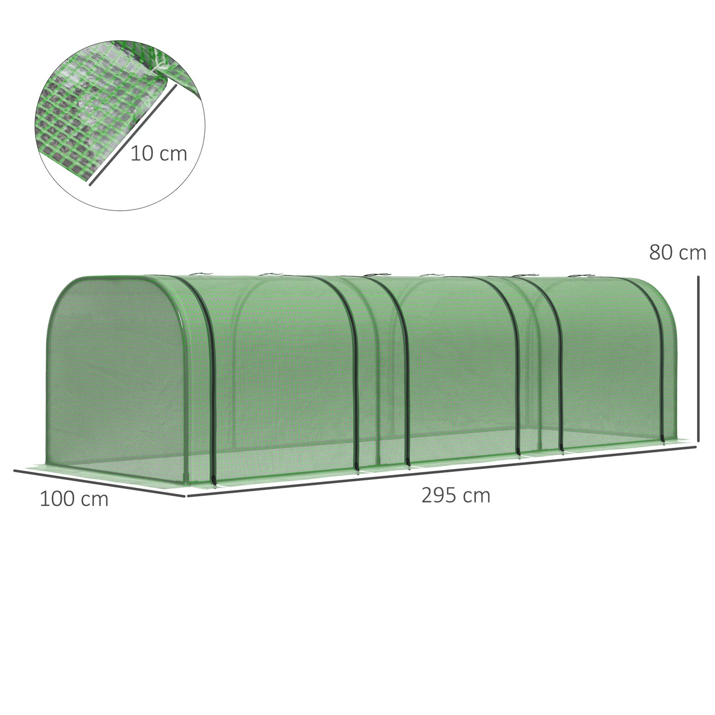 Mini Greenhouse, Small Polytunnel Green House with Zipped Doors (2)