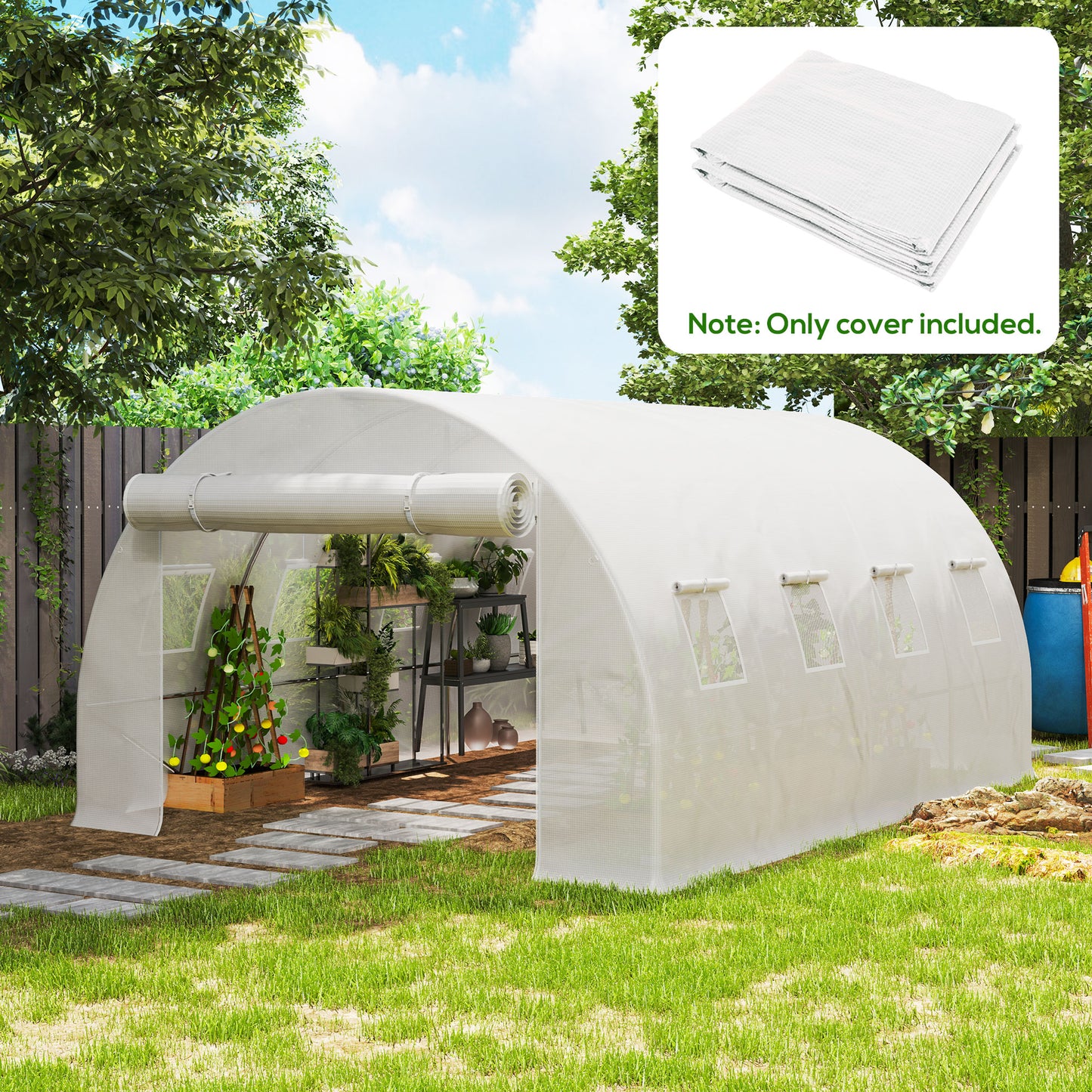 4 x 3 x 2m Polytunnel Greenhouse Replacement Cover ONLY Winter