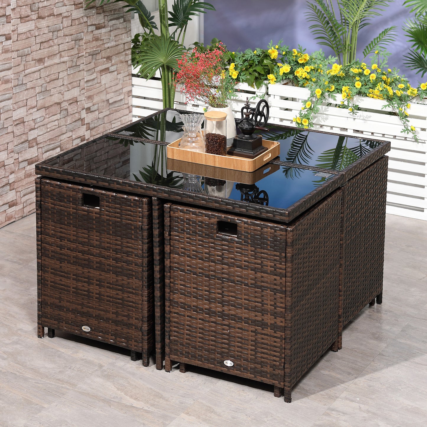 8 Seater Rattan Cube Garden Furniture Set