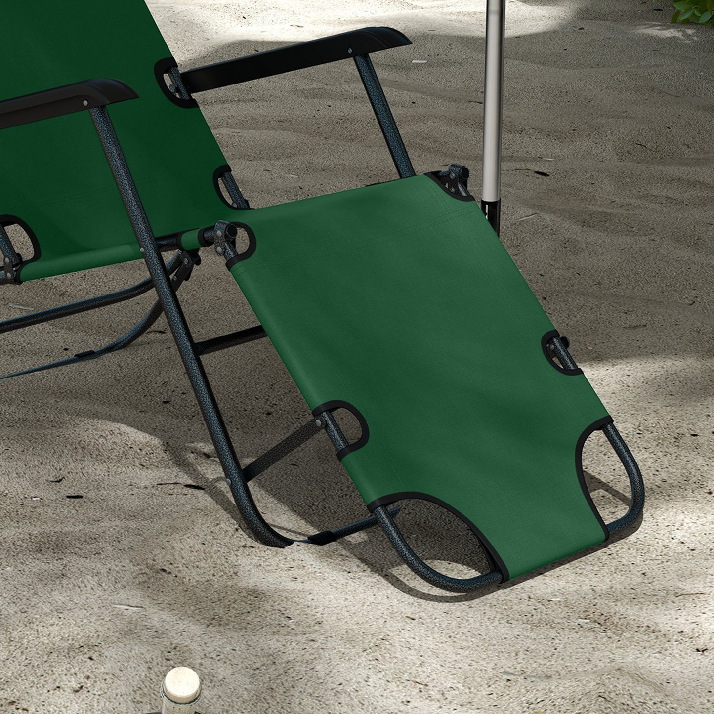 2 Pack 2 in 1 Sun Lounger Folding Reclining Chairs Garden Outdoor