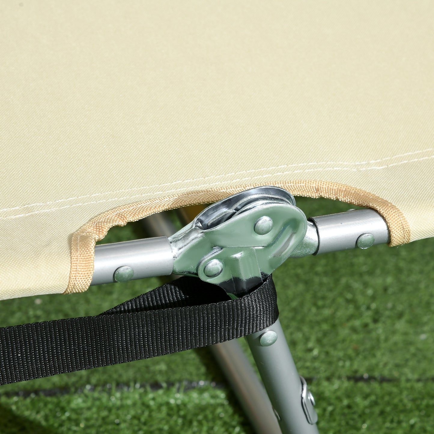 Foldable Sun Lounger, Beach Chaise Lounge with Reading Hole