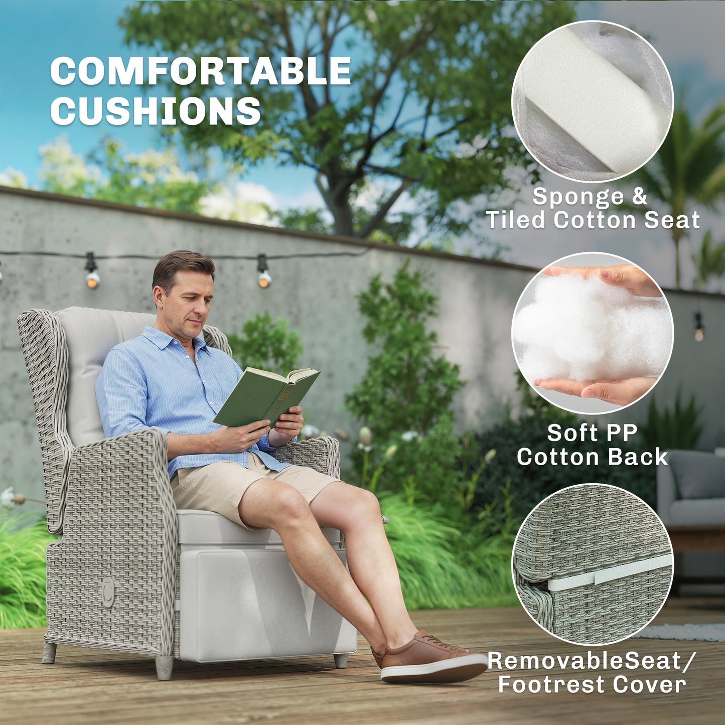 Rattan Garden Recliner Chair