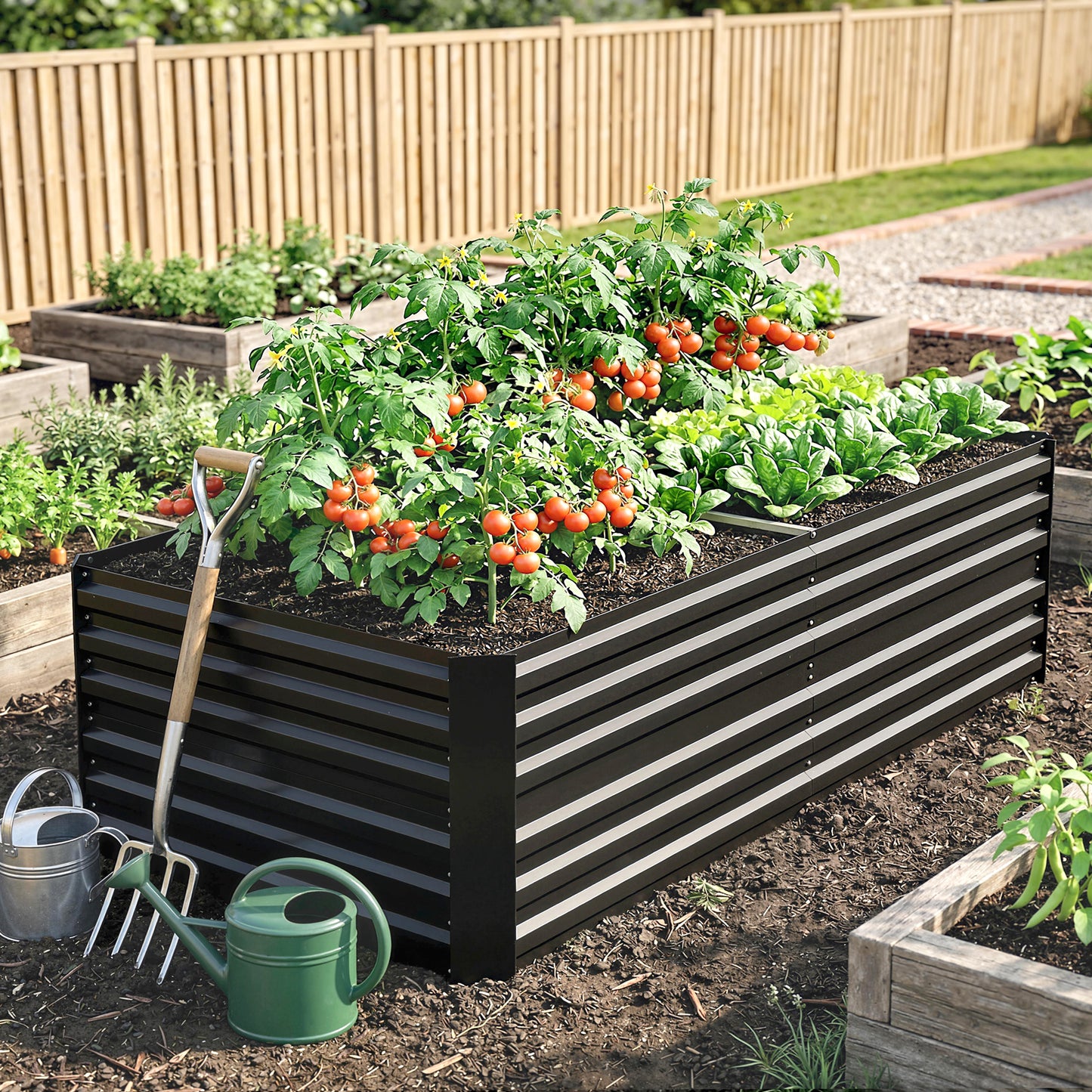 Raised Beds for Garden, Galvanised Steel Outdoor Planters (1)