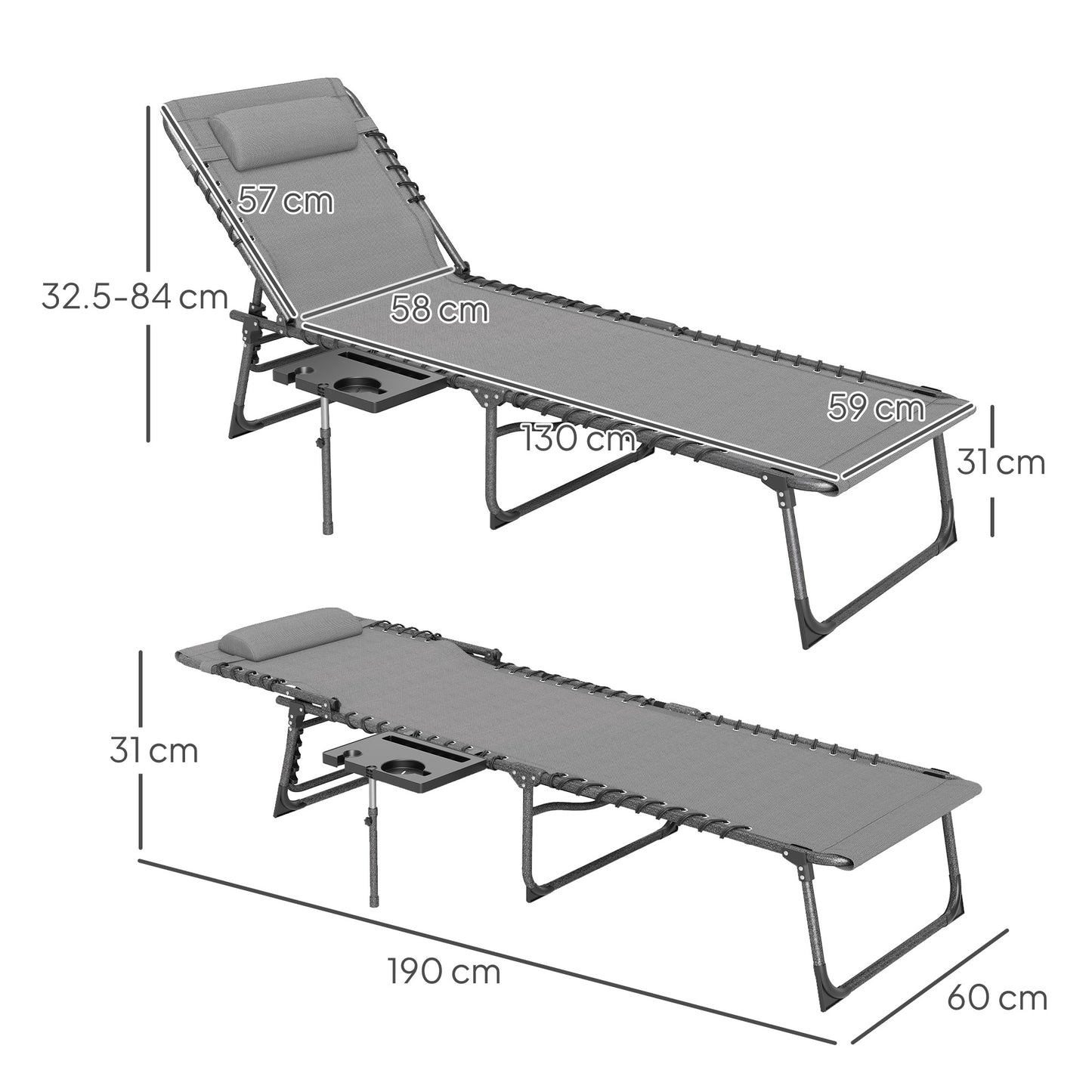 Five-Position Reclining Sun Lounger (5)