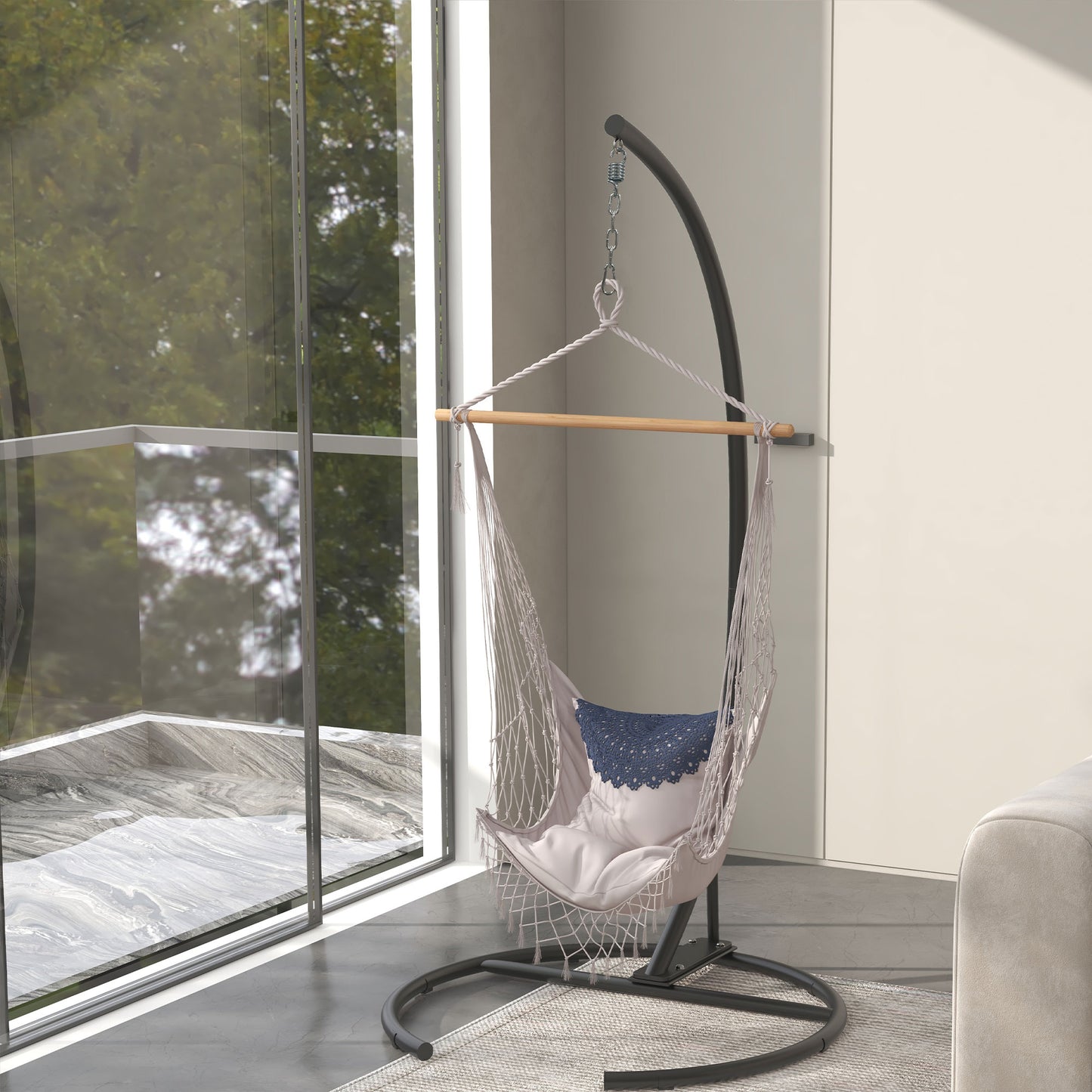 Hanging Hammock Chair Stand with Round Base