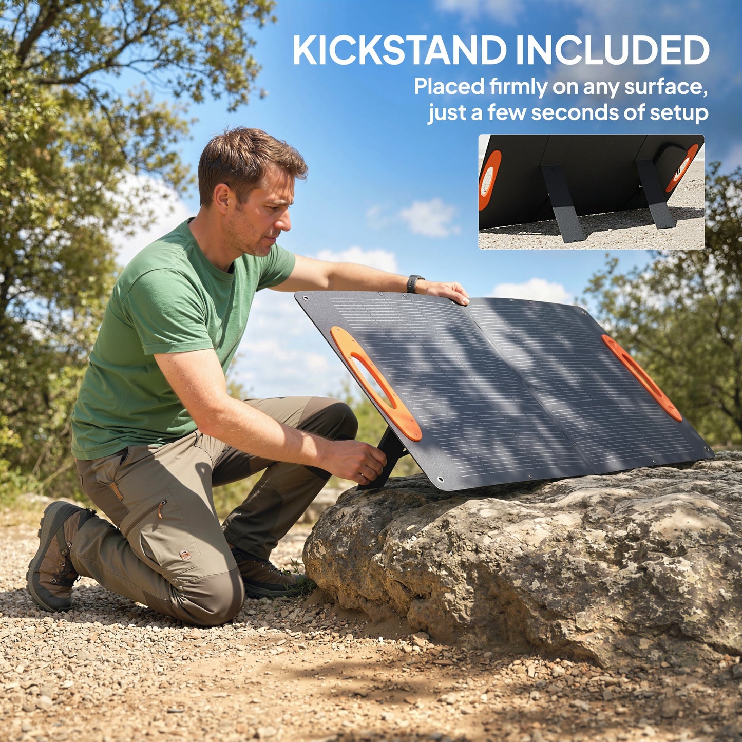 100W Portable Solar Panel, Foldable Solar Charger
